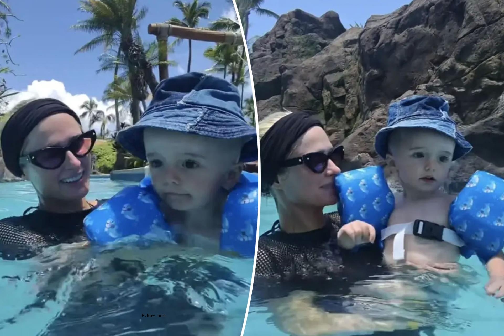 Paris Hilton reacts to co<i></i>ncern over son Phoenix, 1, wearing life jacket backwards: ‘Oops’