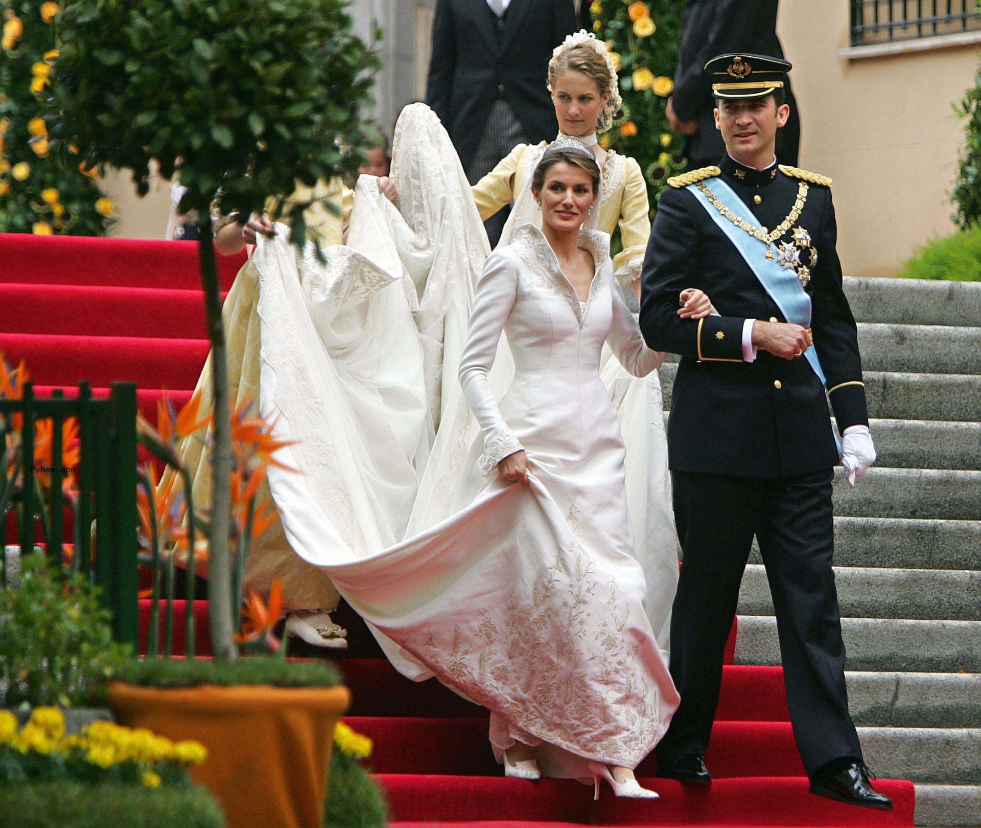 Princess of Asturias Letizia Ortiz and her husband Spanish Crown Prince Felipe of Bourbon.
