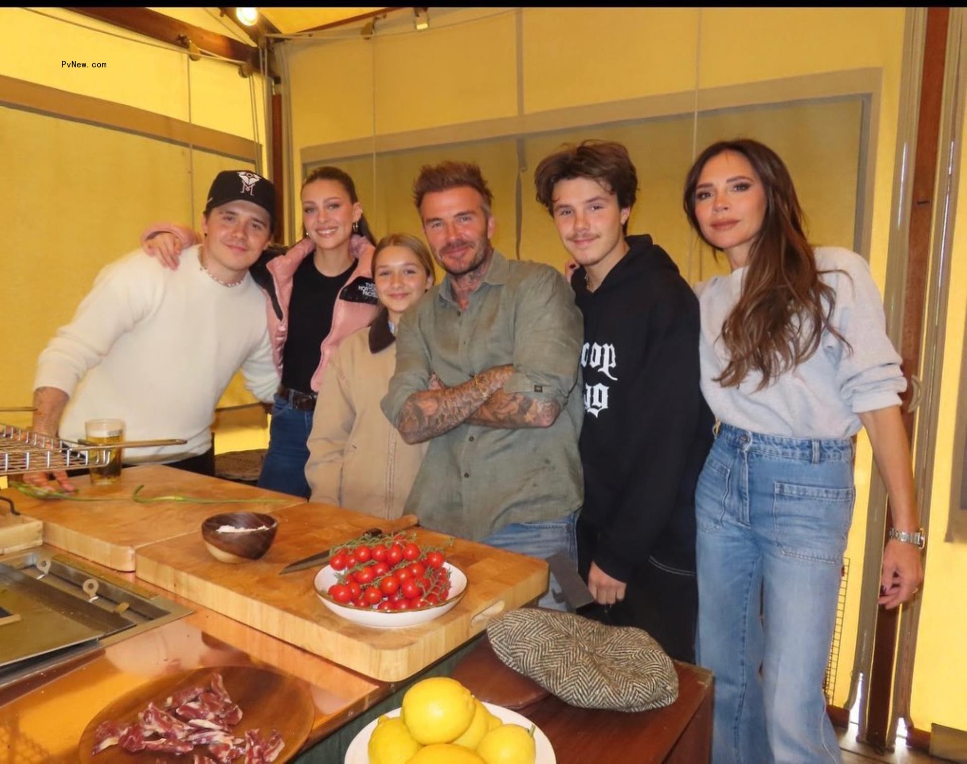 Victoria Beckham, David Beckham and kids