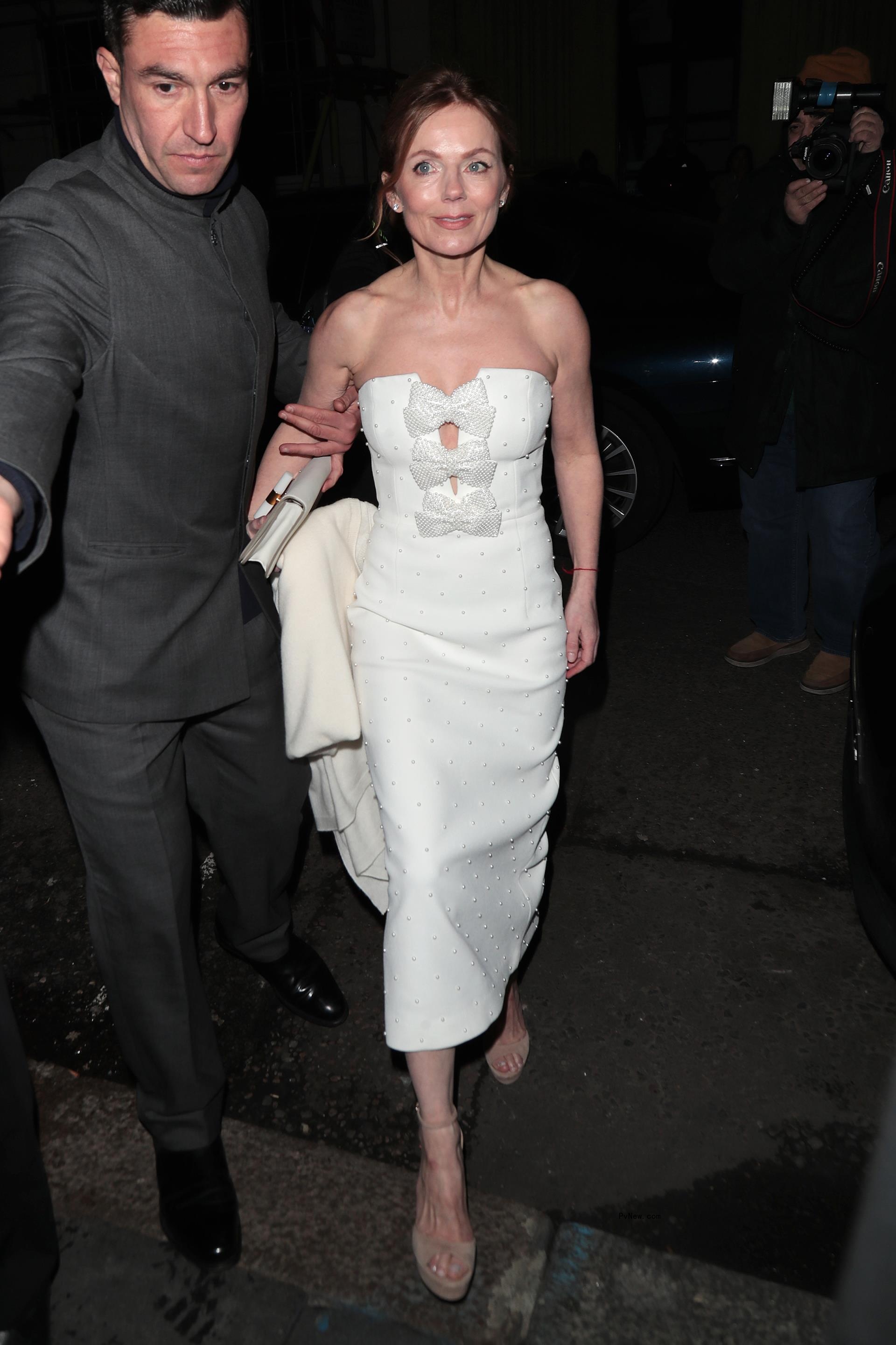 Geri Halliwell at Victoria Beckham's 50th birthday.