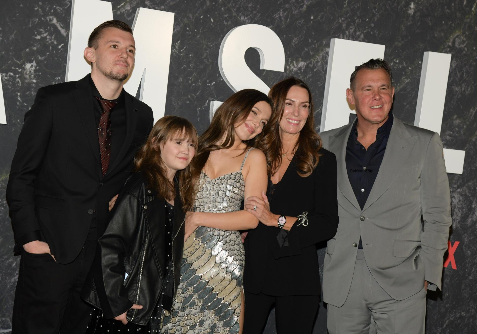 Jake Bongiovi, Millie Bobby Brown, Dorothea Hurley and Jon Bon Jovi