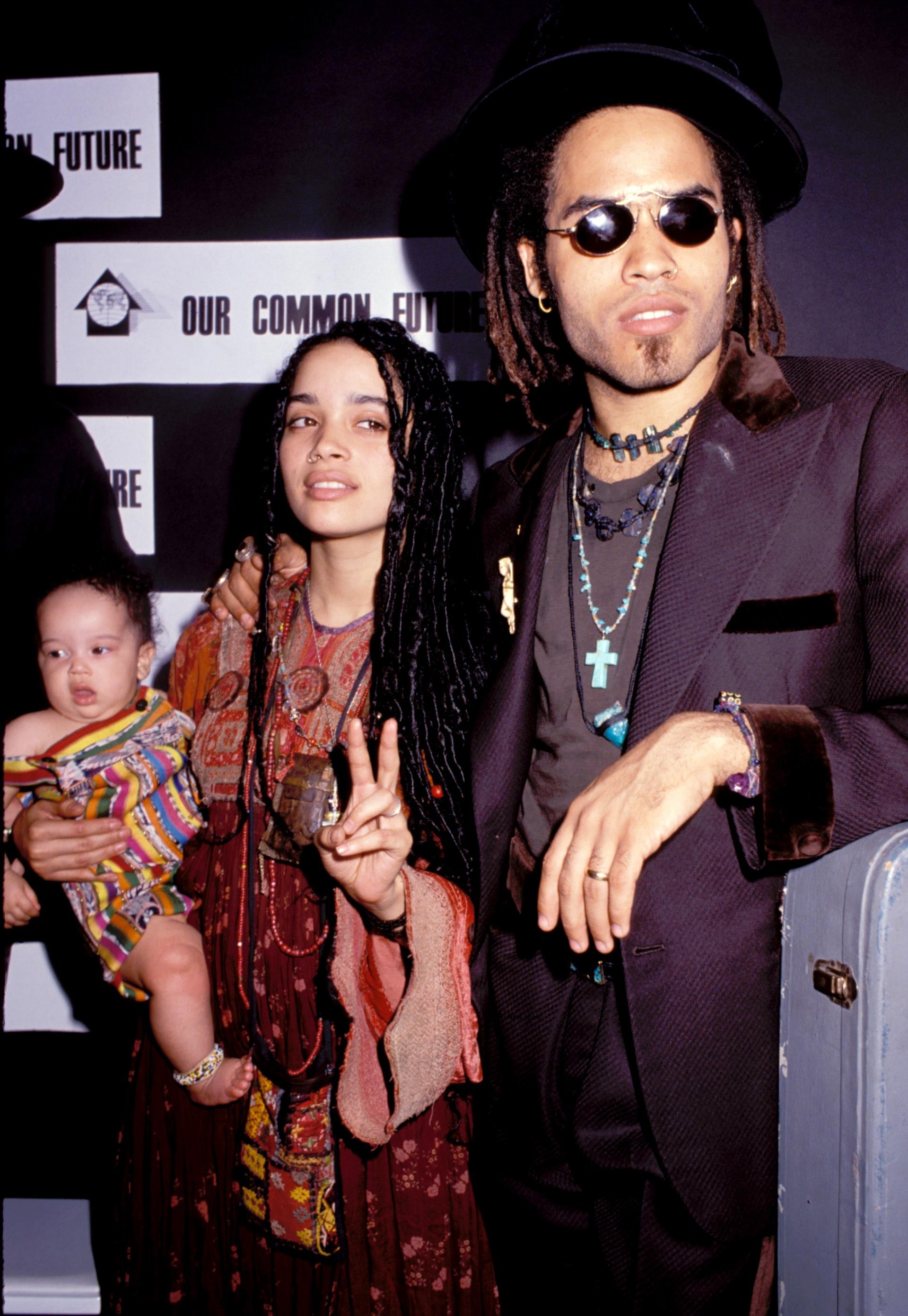 Lenny Kravitz, Lisa Bo<i></i>net and Zoë Kravitz