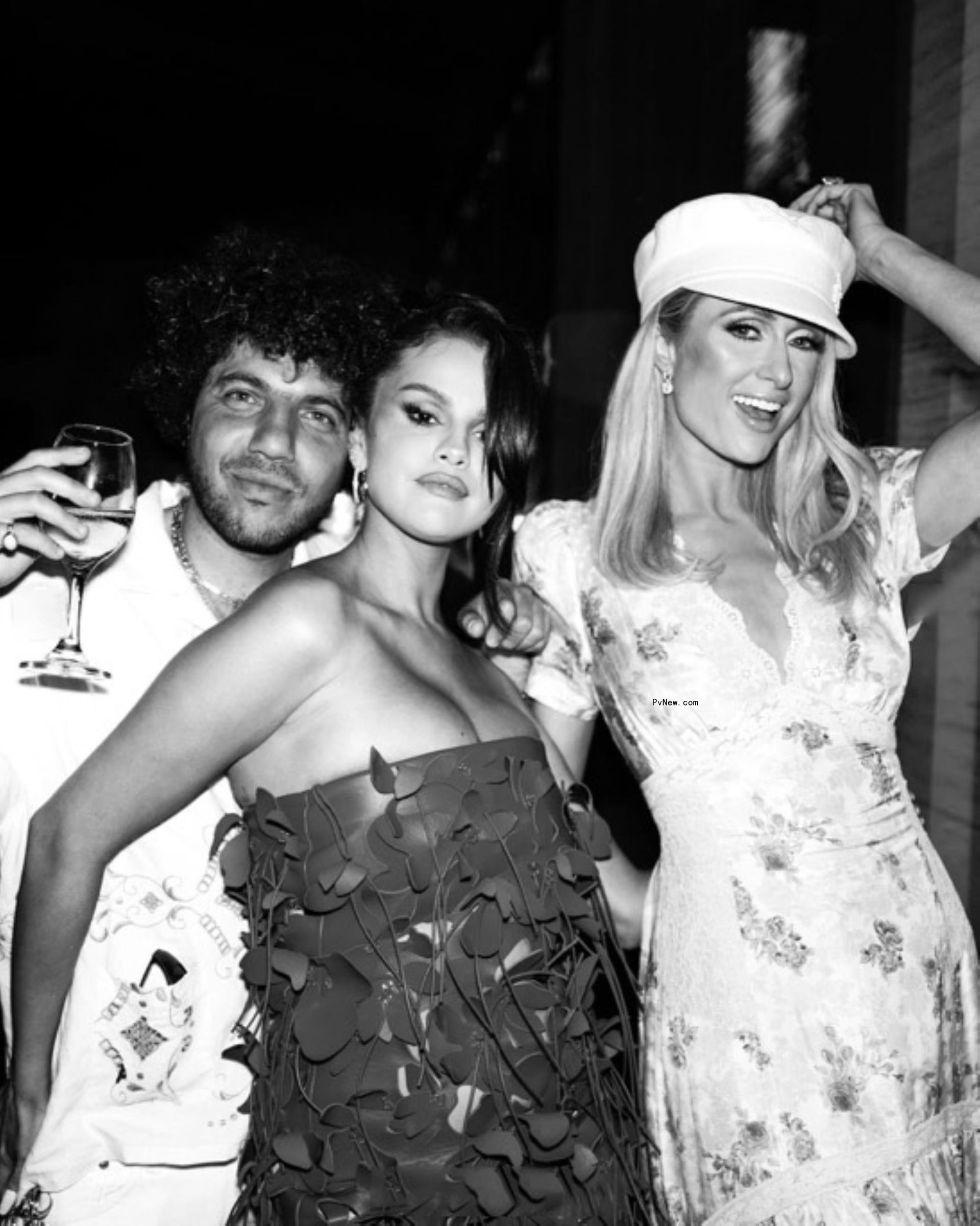Selena Gomez, Benny Blanco and Paris Hilton.