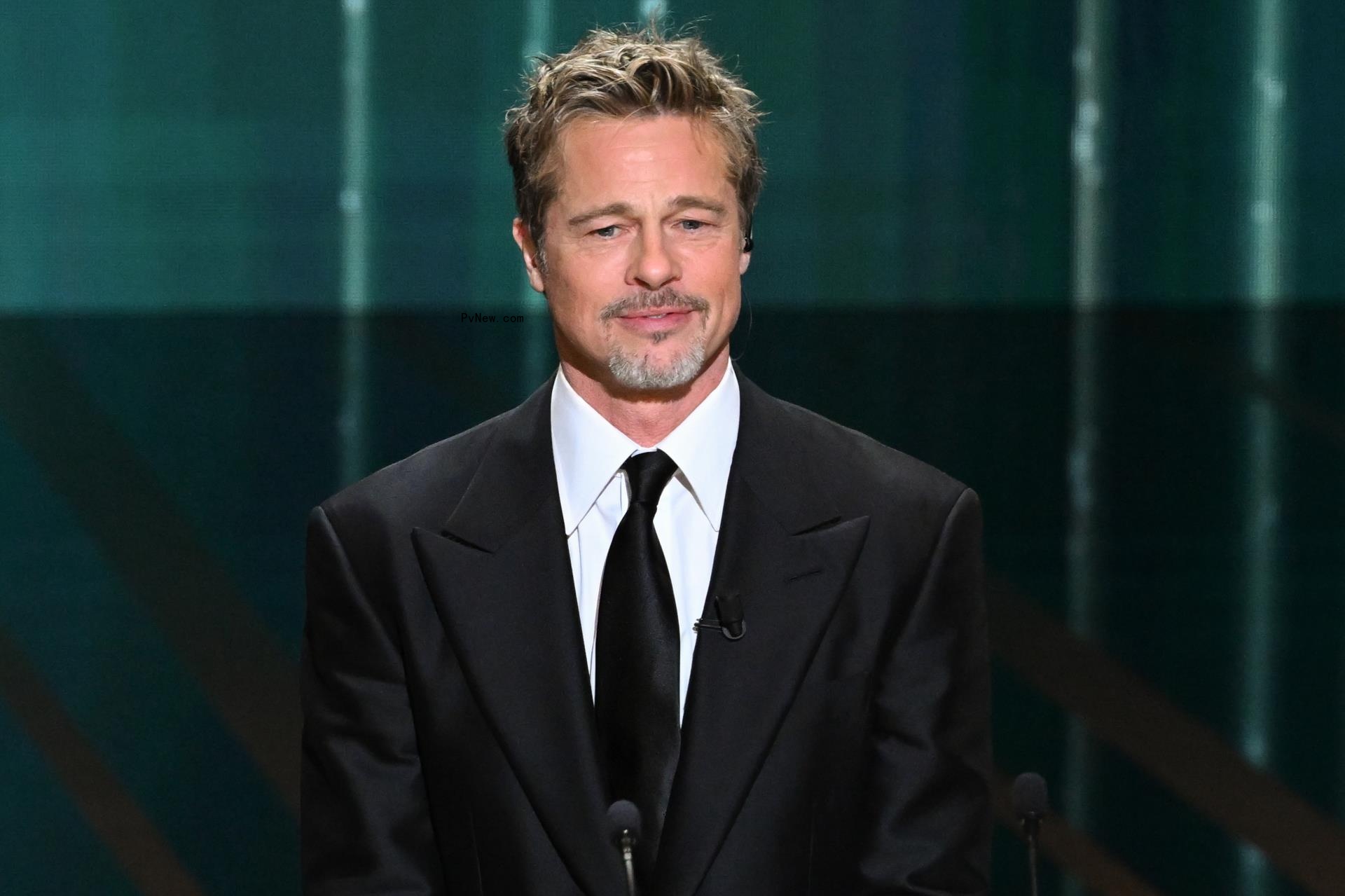 Brad Pitt o<i></i>nstage at the 2023 Cesar Film Awards.