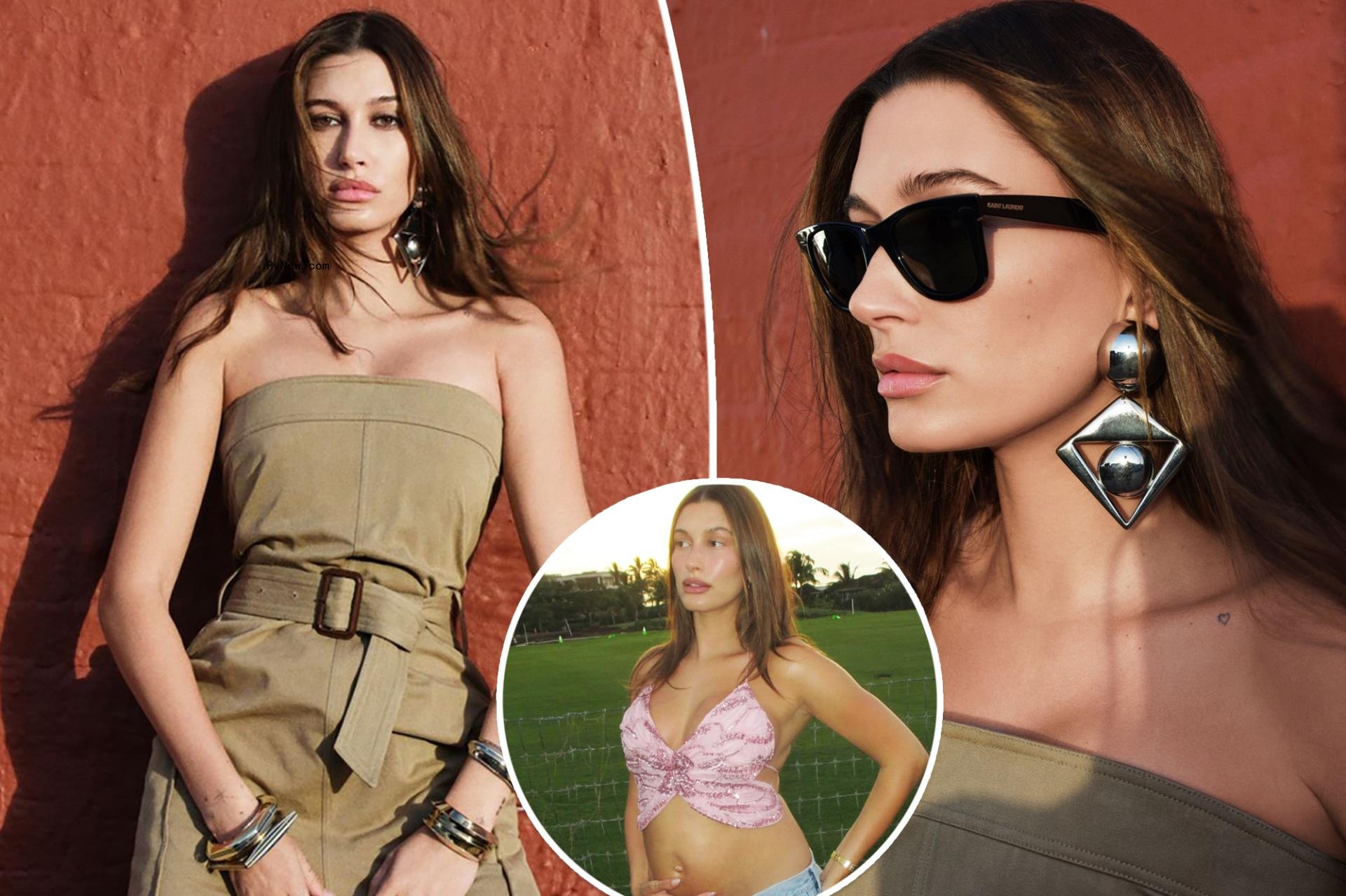 Hailey Bieber reveals she shot new Saint Laurent campaign while four mo<i></i>nths pregnant with ‘little bean’