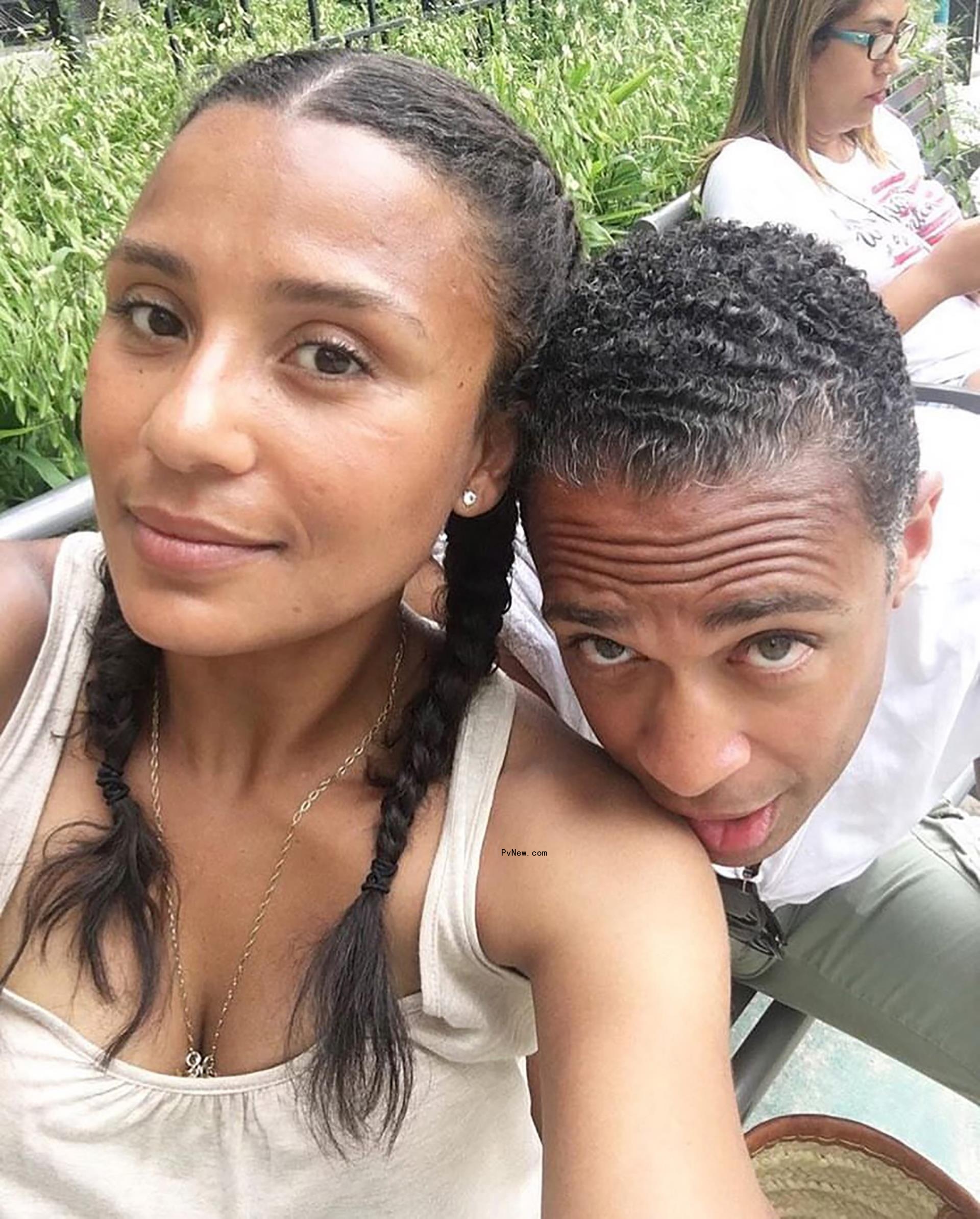 A selfie of Marilee Fiebig and TJ Holmes
