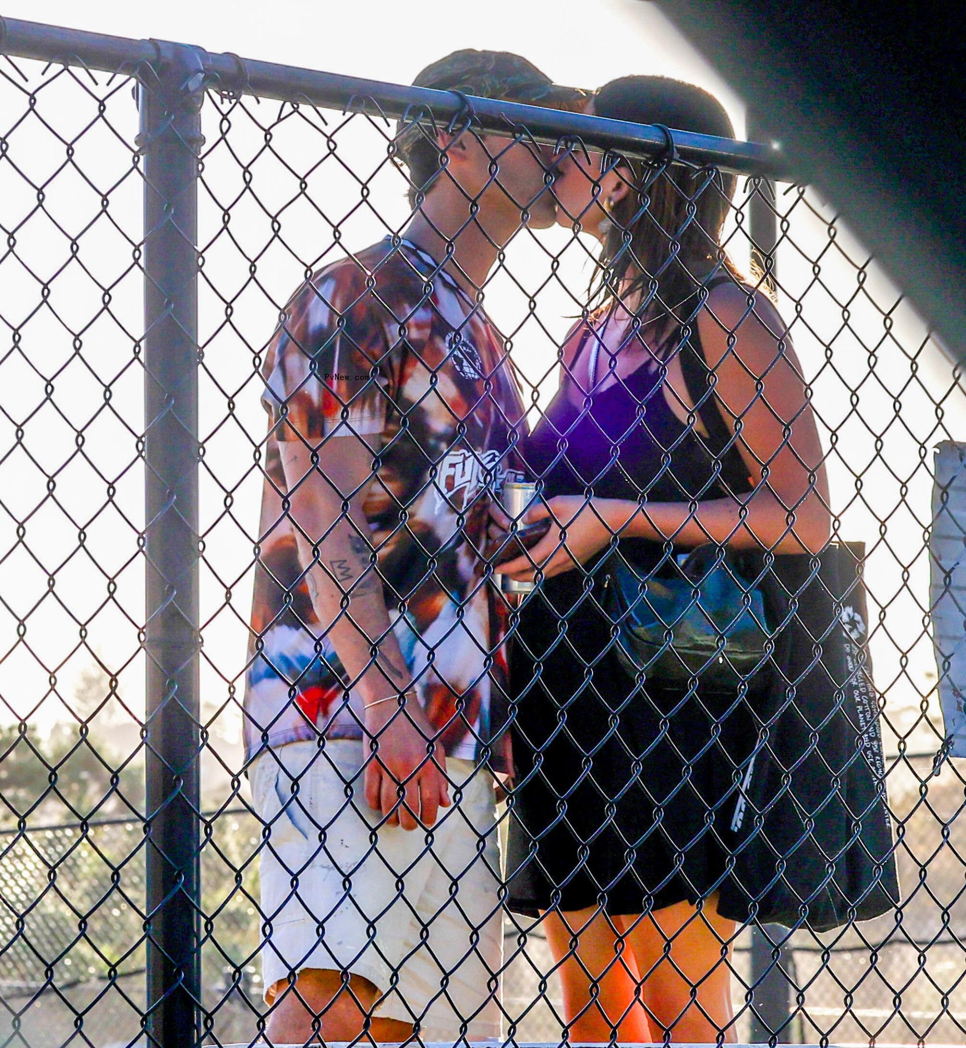 Joe Jo<i></i>nas and Stormi Bree share a kiss.