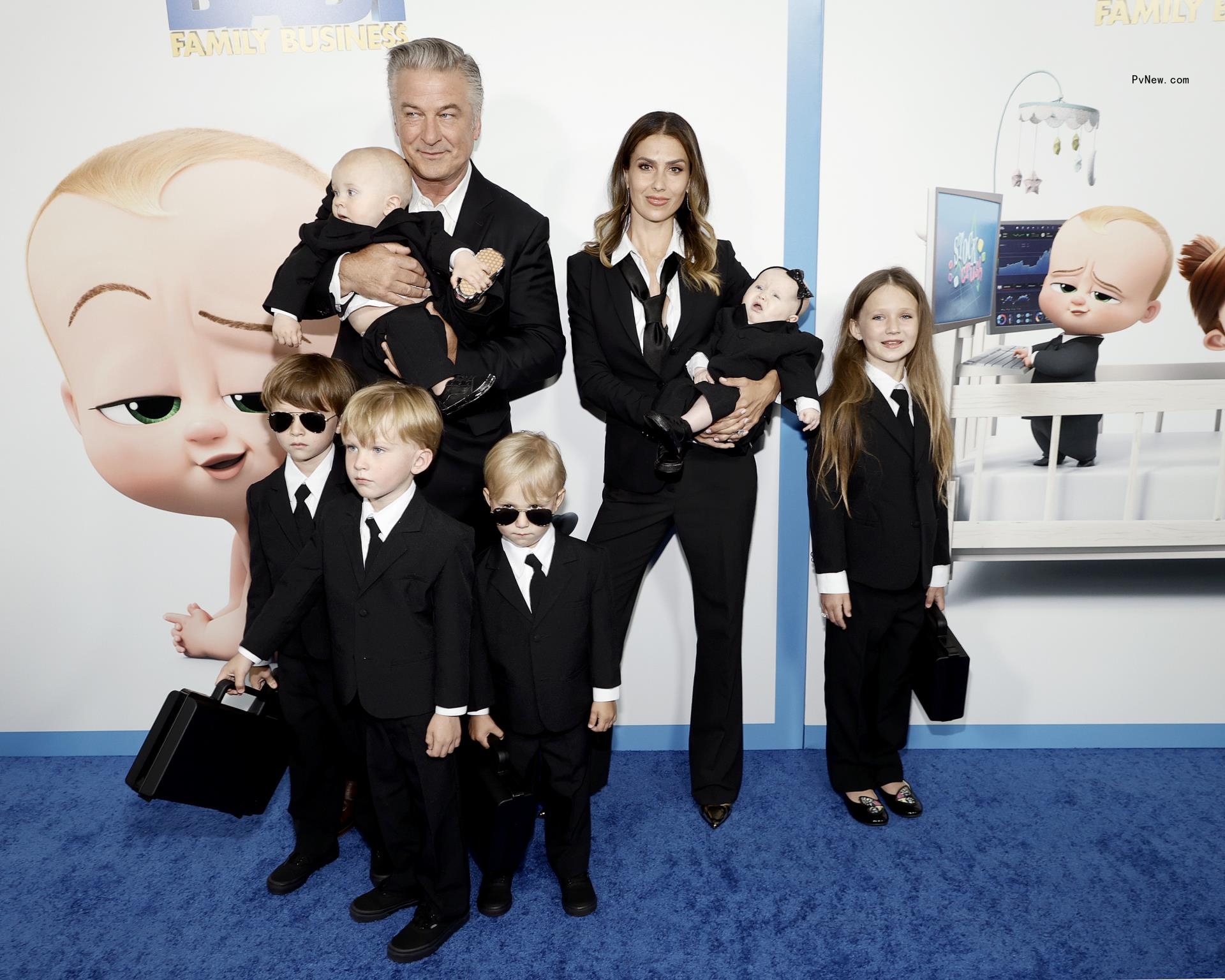 Alec Baldwin, Hilaria Baldwin and kids.