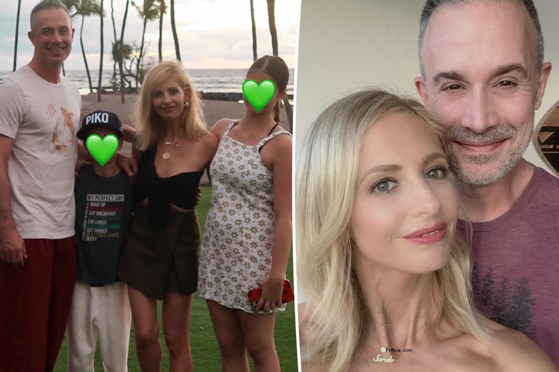Sarah Michelle Gellar and Freddie Prinze Jr. with their two kids