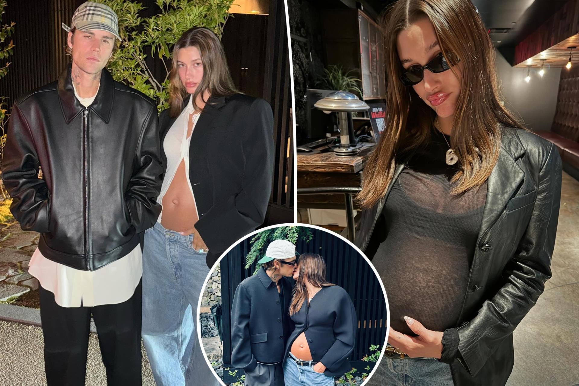 Justin Bieber shows off pregnant Hailey's growing baby bump in new photos: 'They wish'
