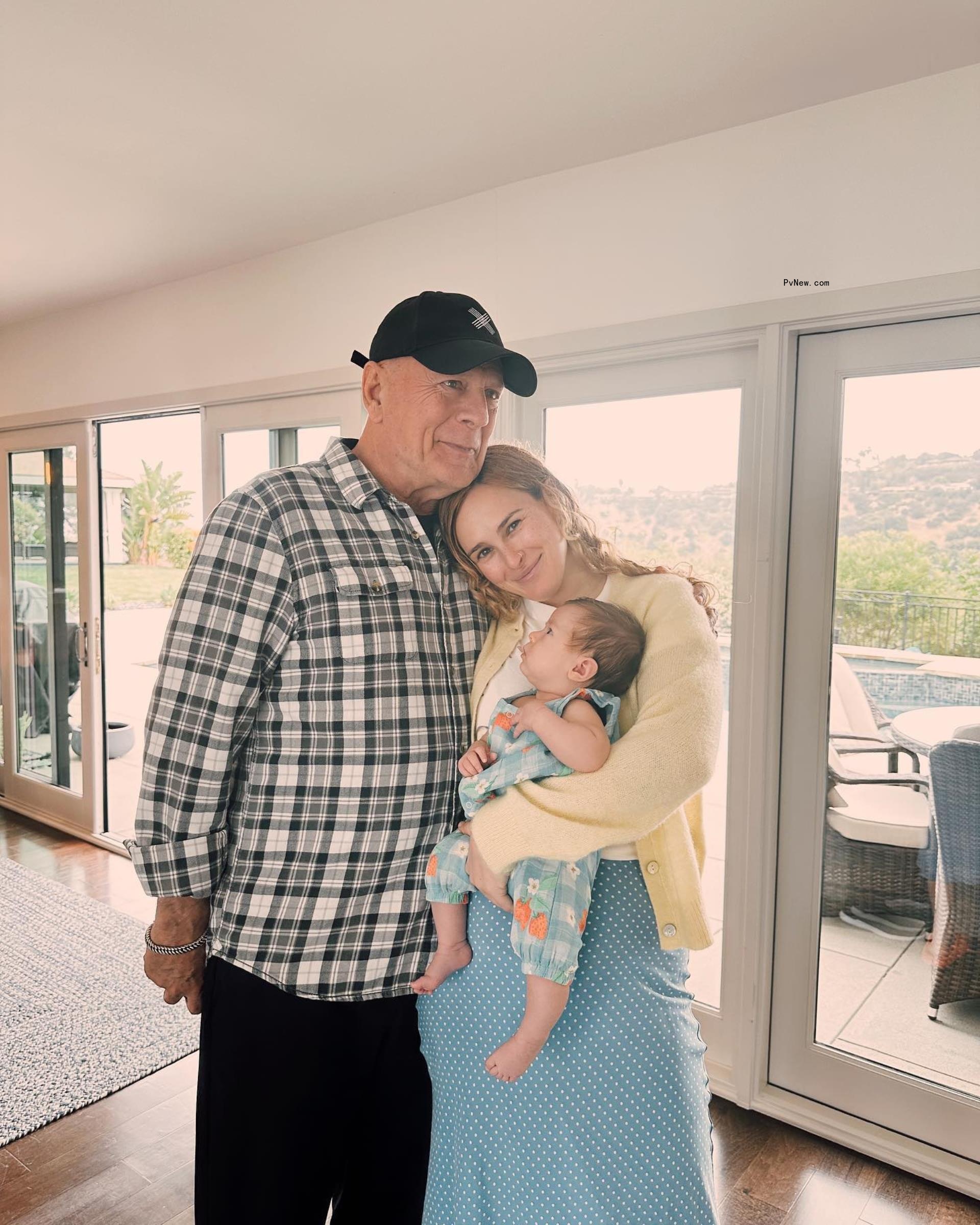 Rumer Willis, Bruce Willis and her daughter.