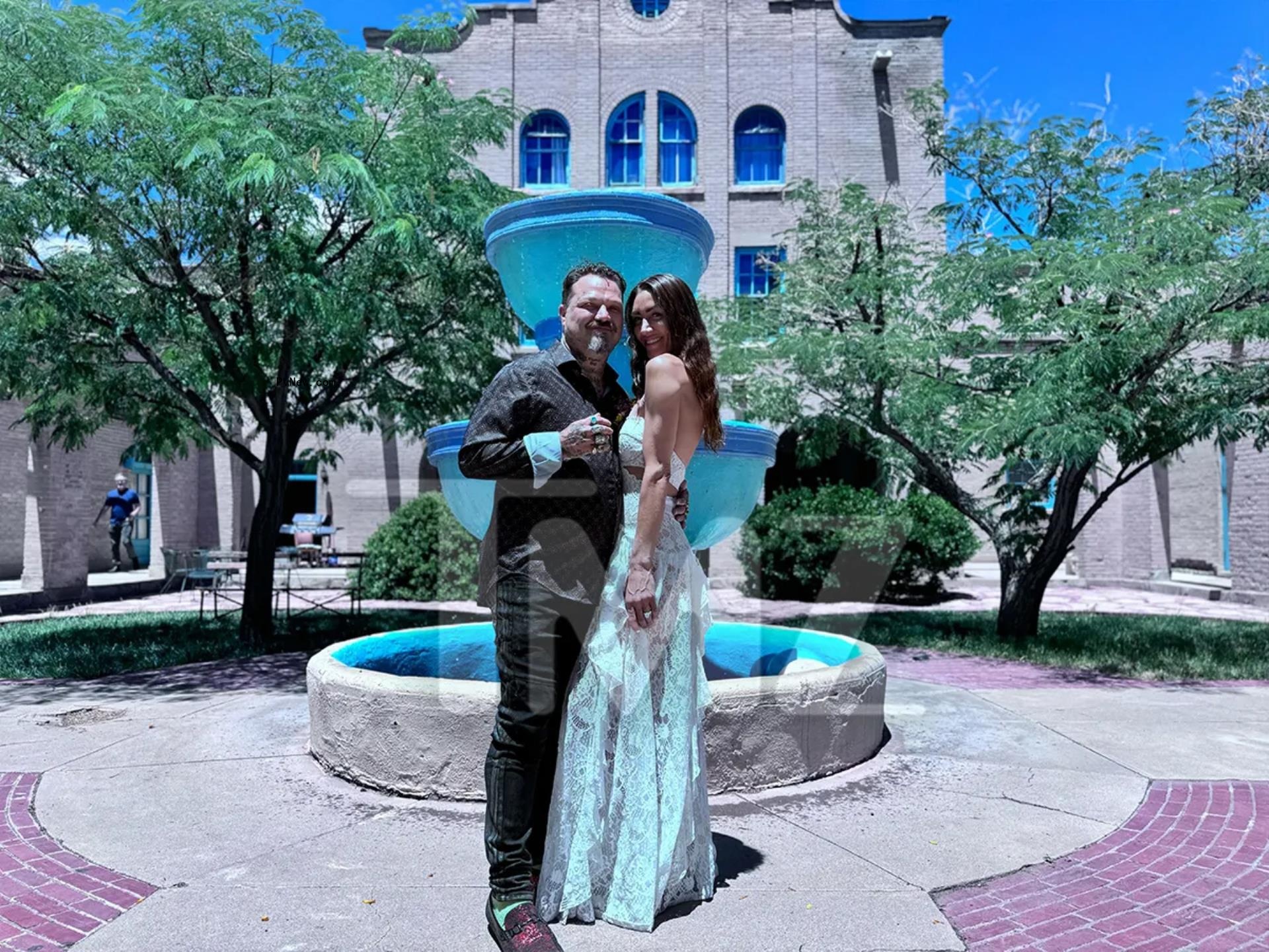 Bam Margera and Dannii Marie on their wedding day.