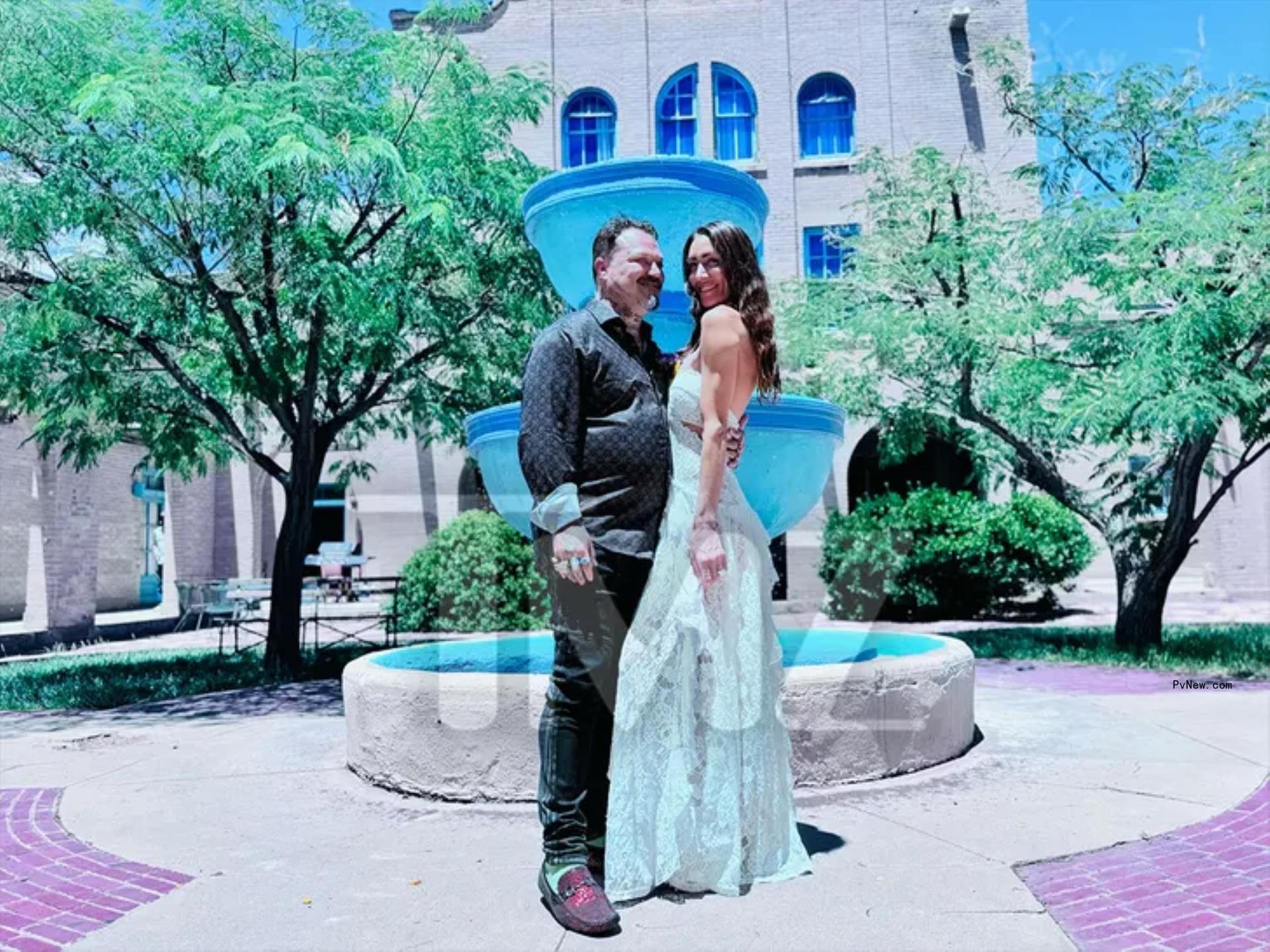 Bam Margera and Dannii Marie on their wedding day.