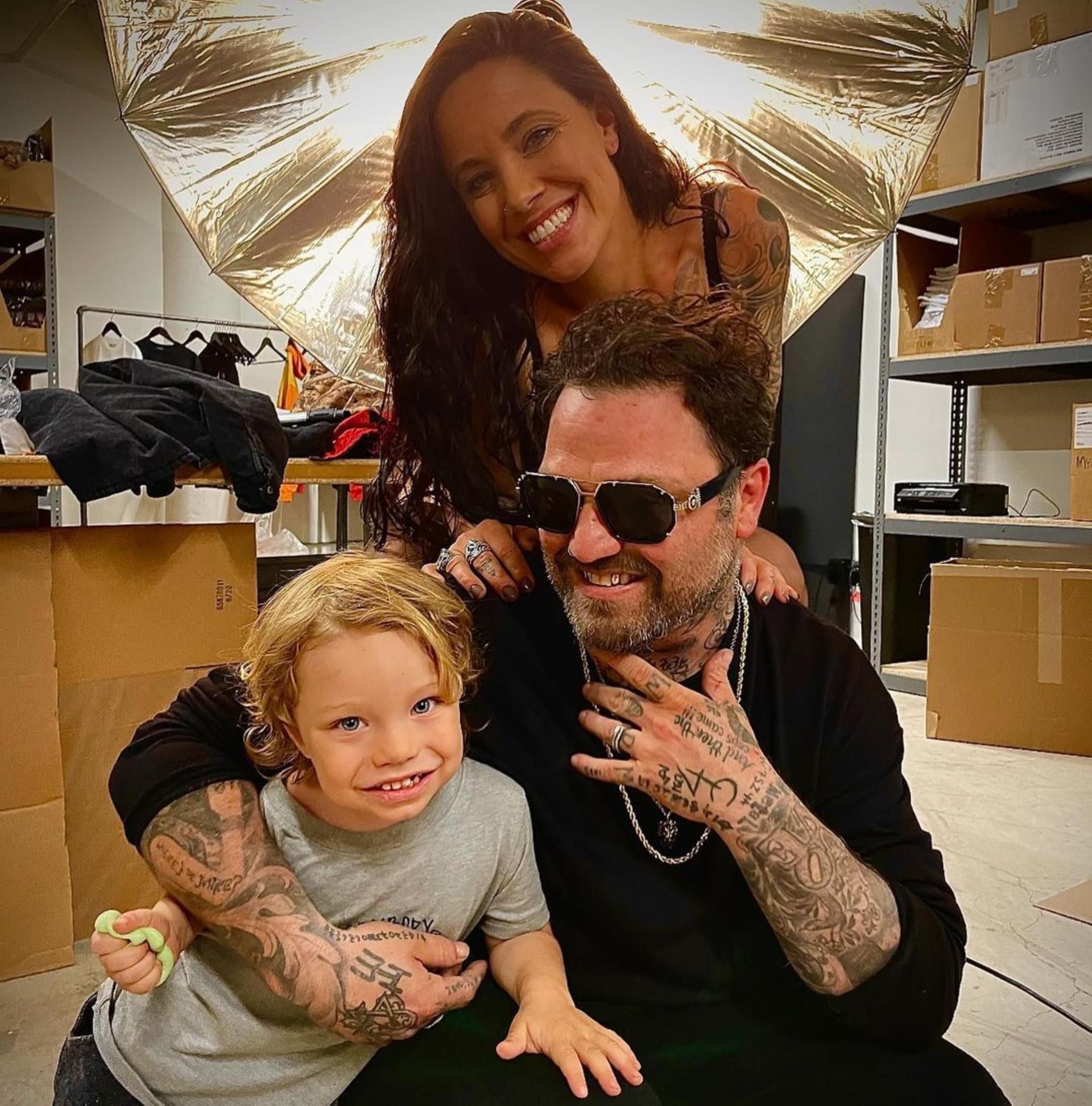 Bam Margera and Nicole Boyd with their son, Phoenix.