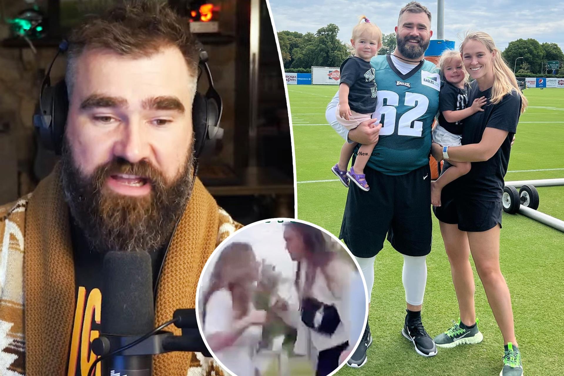 Jason Kelce, Kylie Kelce and daughters