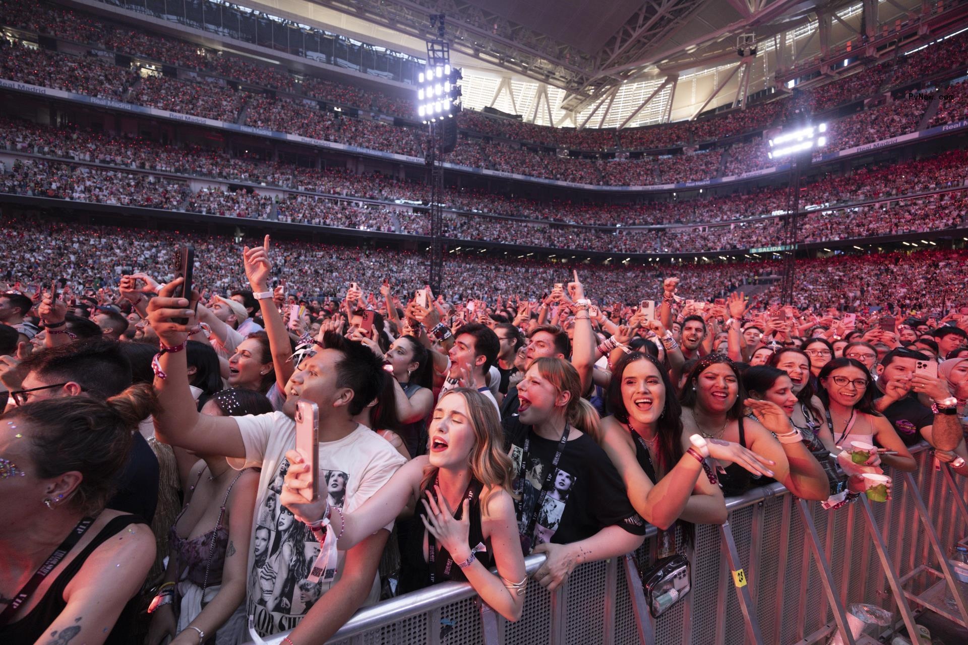 A crowd at Taylor Swift's concert.