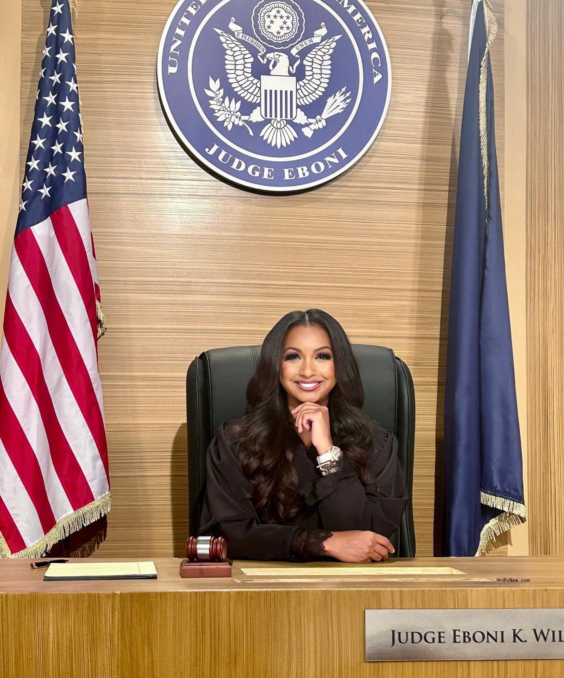 Eboni K. Williams in a judge seat.