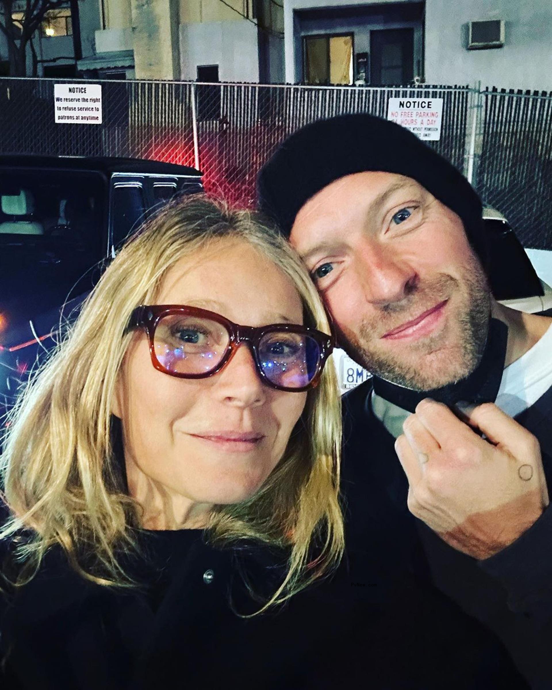 Gwyneth Paltrow and Chris Martin in a selfie.