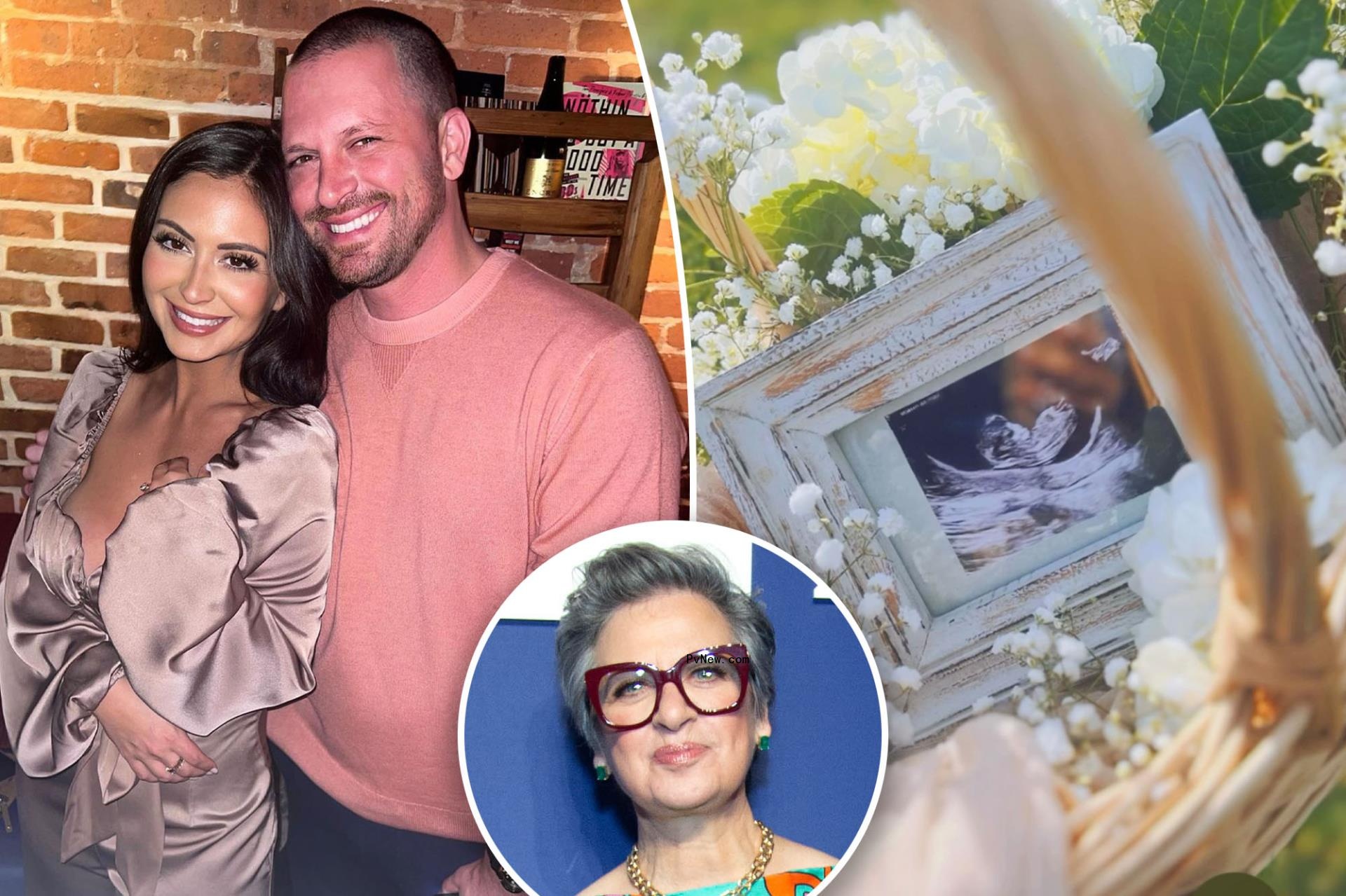 Caroline Manzo split image of her son Albie and his wife Chelsea.