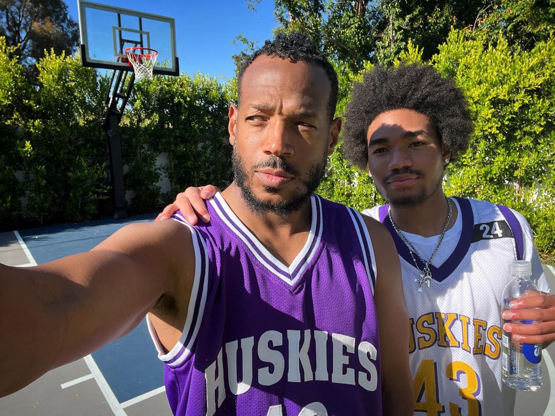 Marlon Wayans with Kai. 