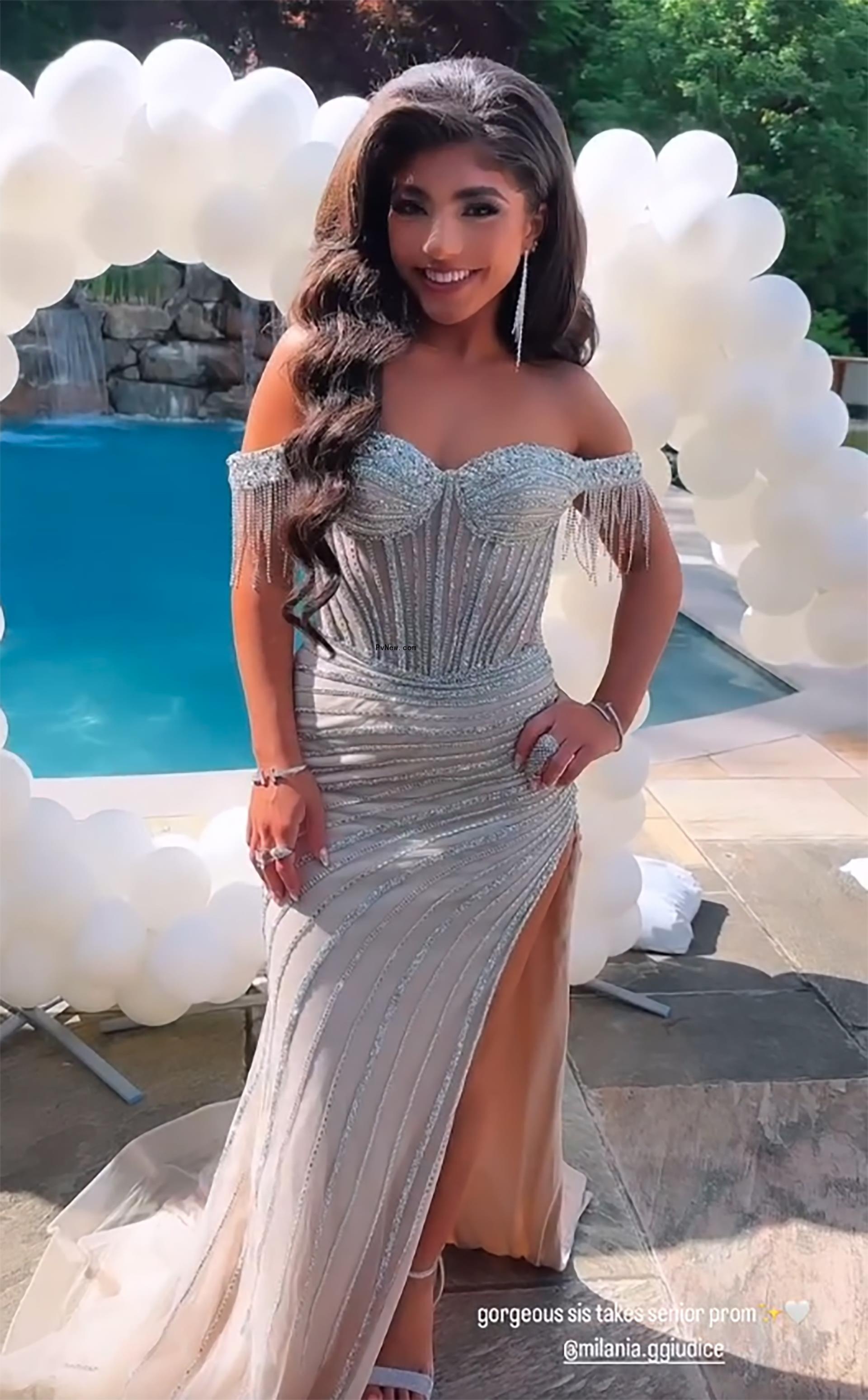 Milania Giudice posing at prom