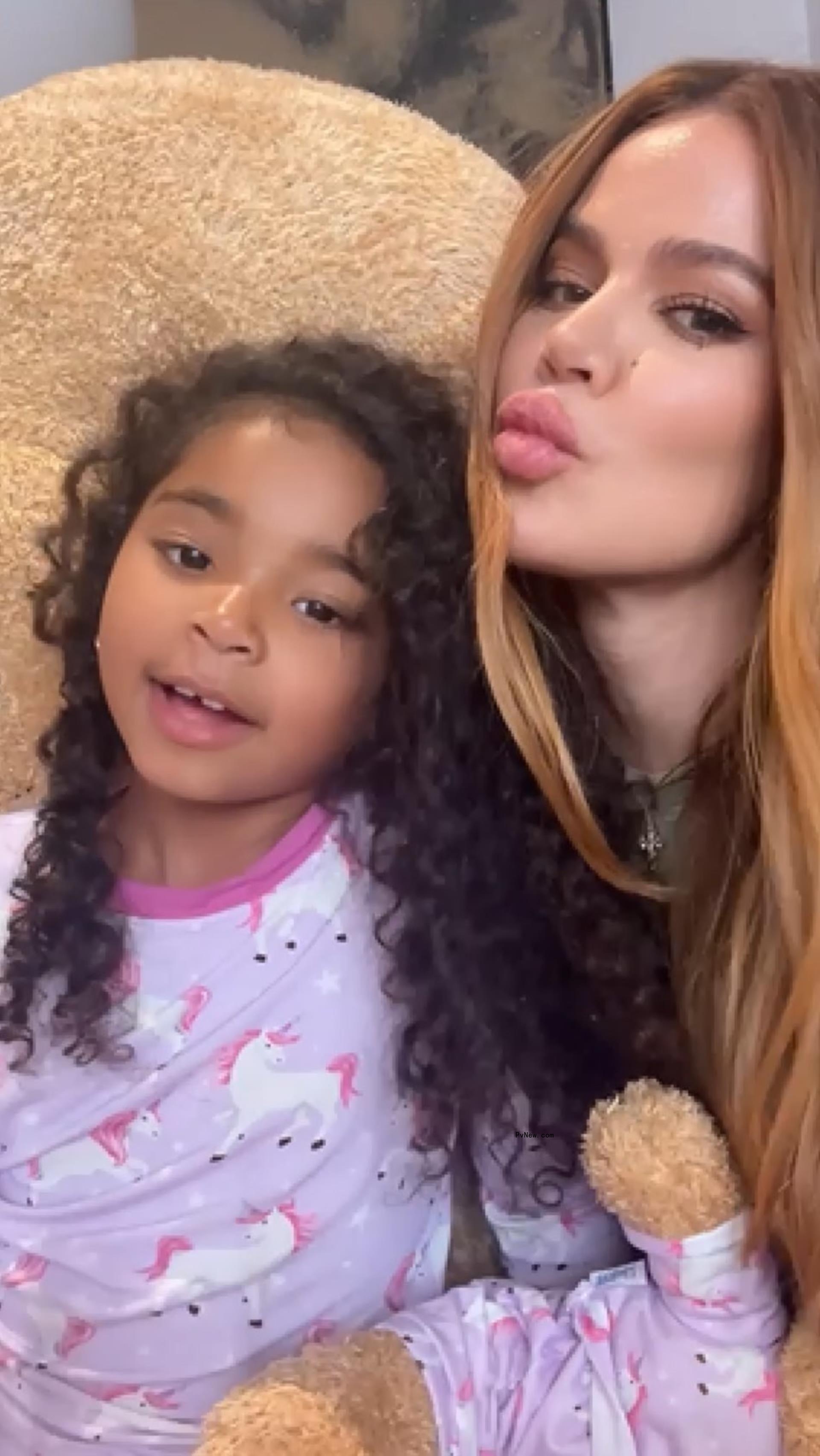 Khloé Kardashian and True Thompson.