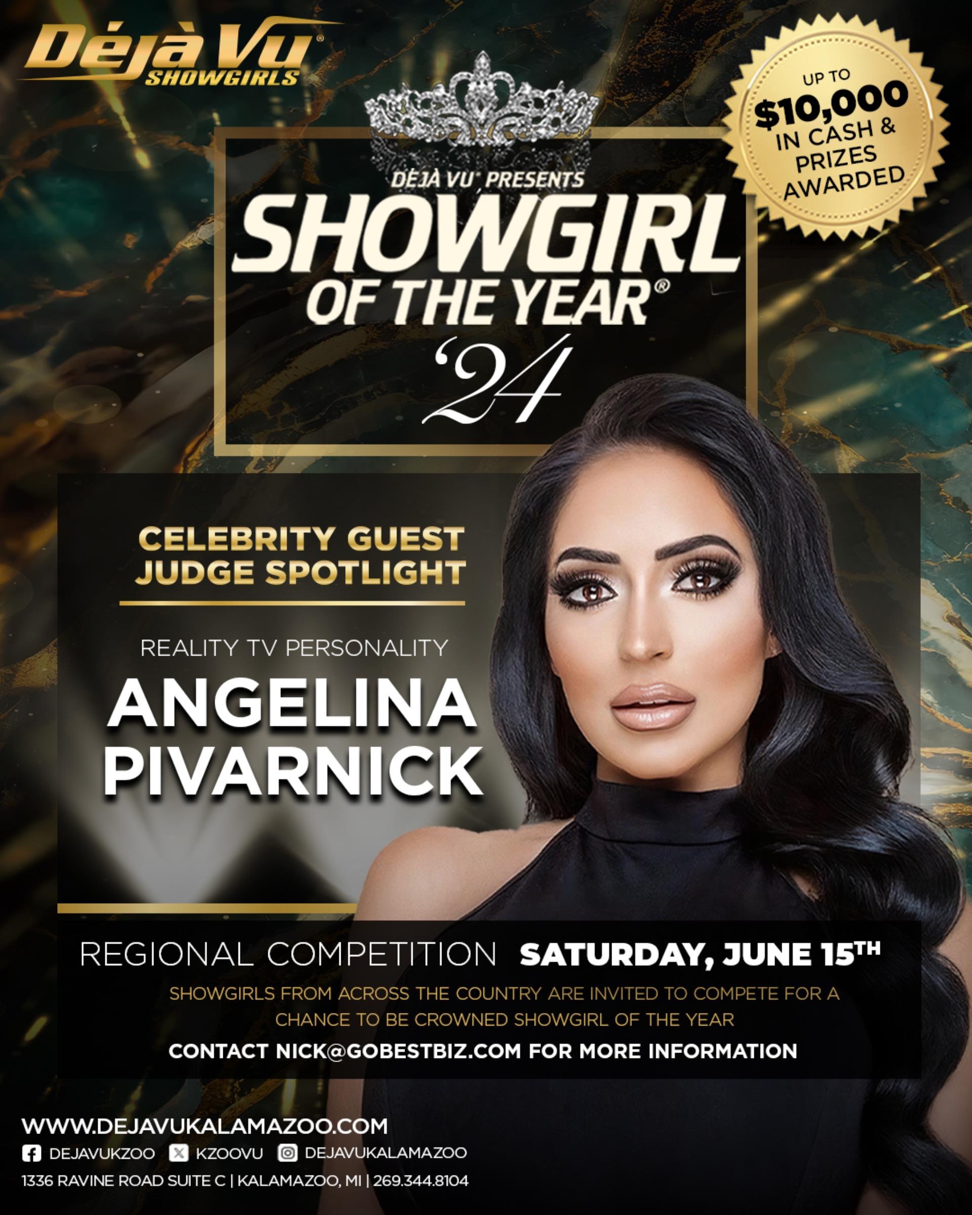 A promo image of Angelina Pivarnick's strip club event.