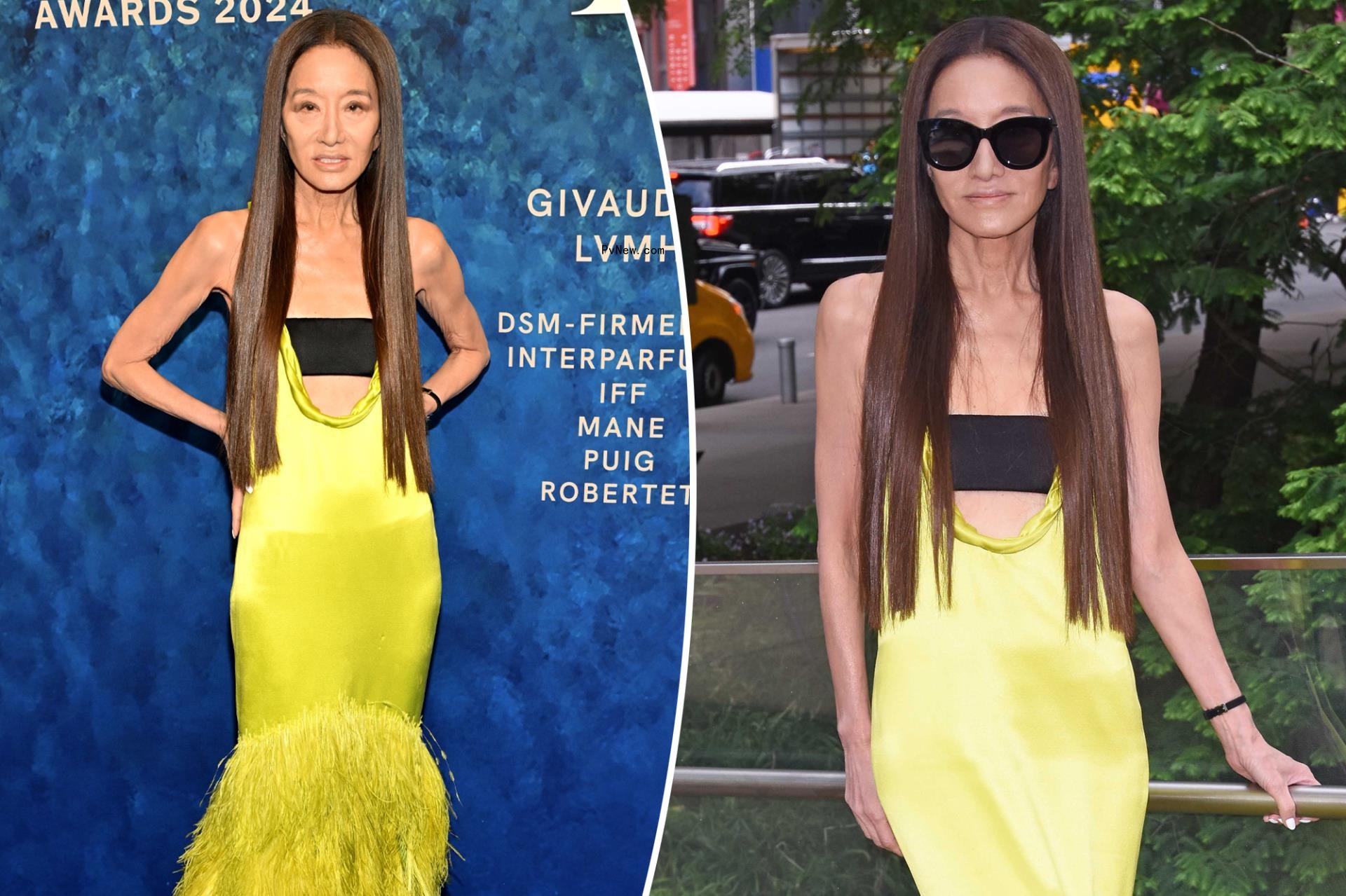 Vera Wang, 74, is ‘forever young’ in neon feathers for latest red carpet appearance