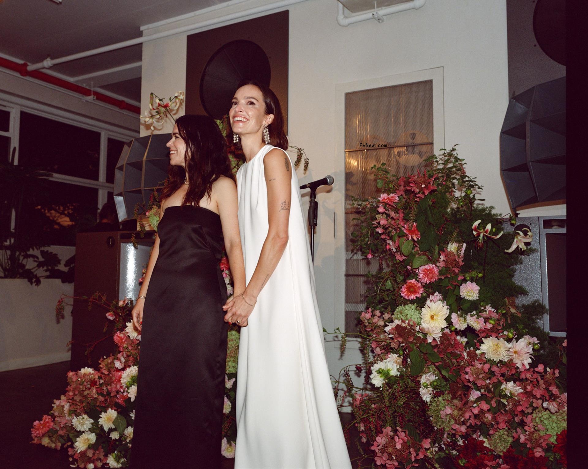 Abbi Jacobson and Jodi Balfour on their wedding day.