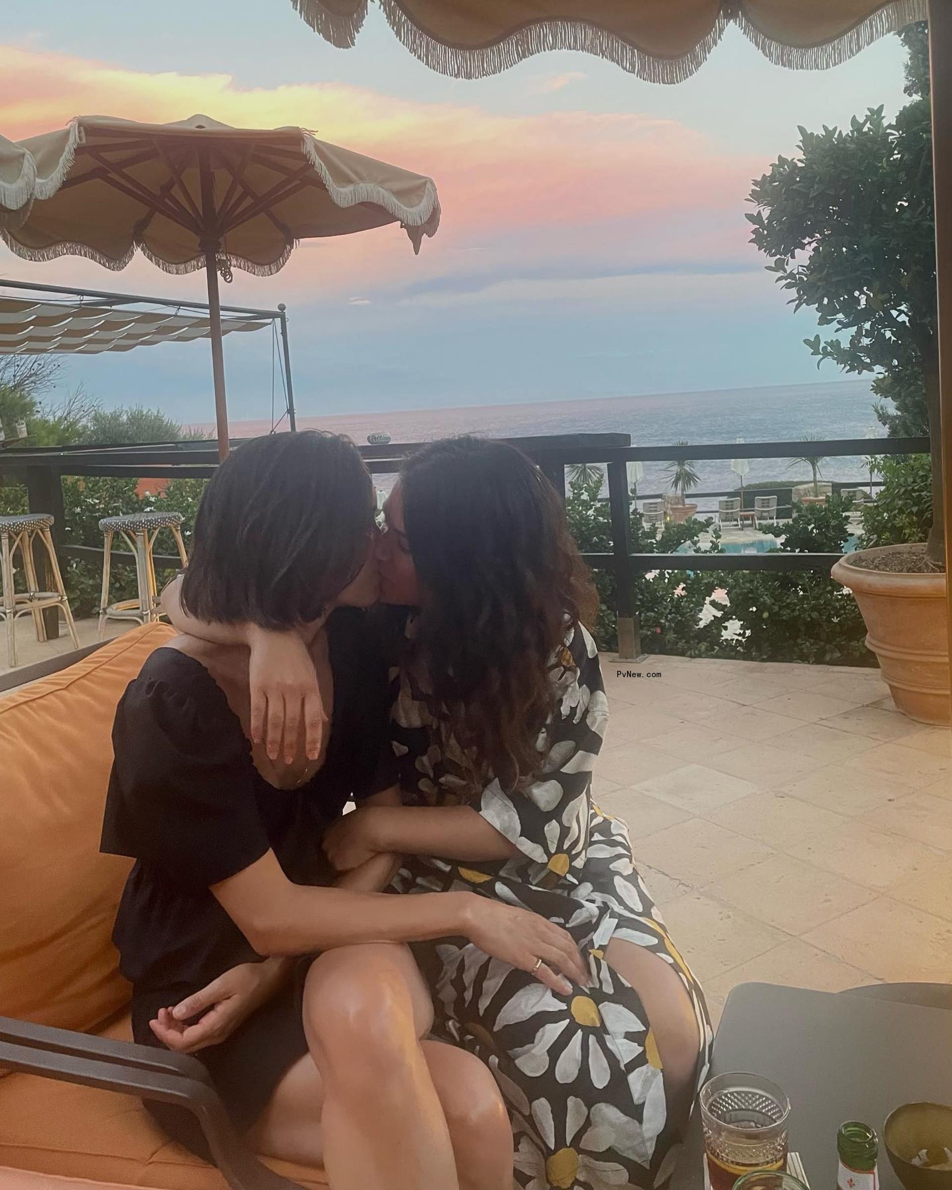 Abbi Jacobson and Jodi Balfour in a photo booth on their wedding day. 