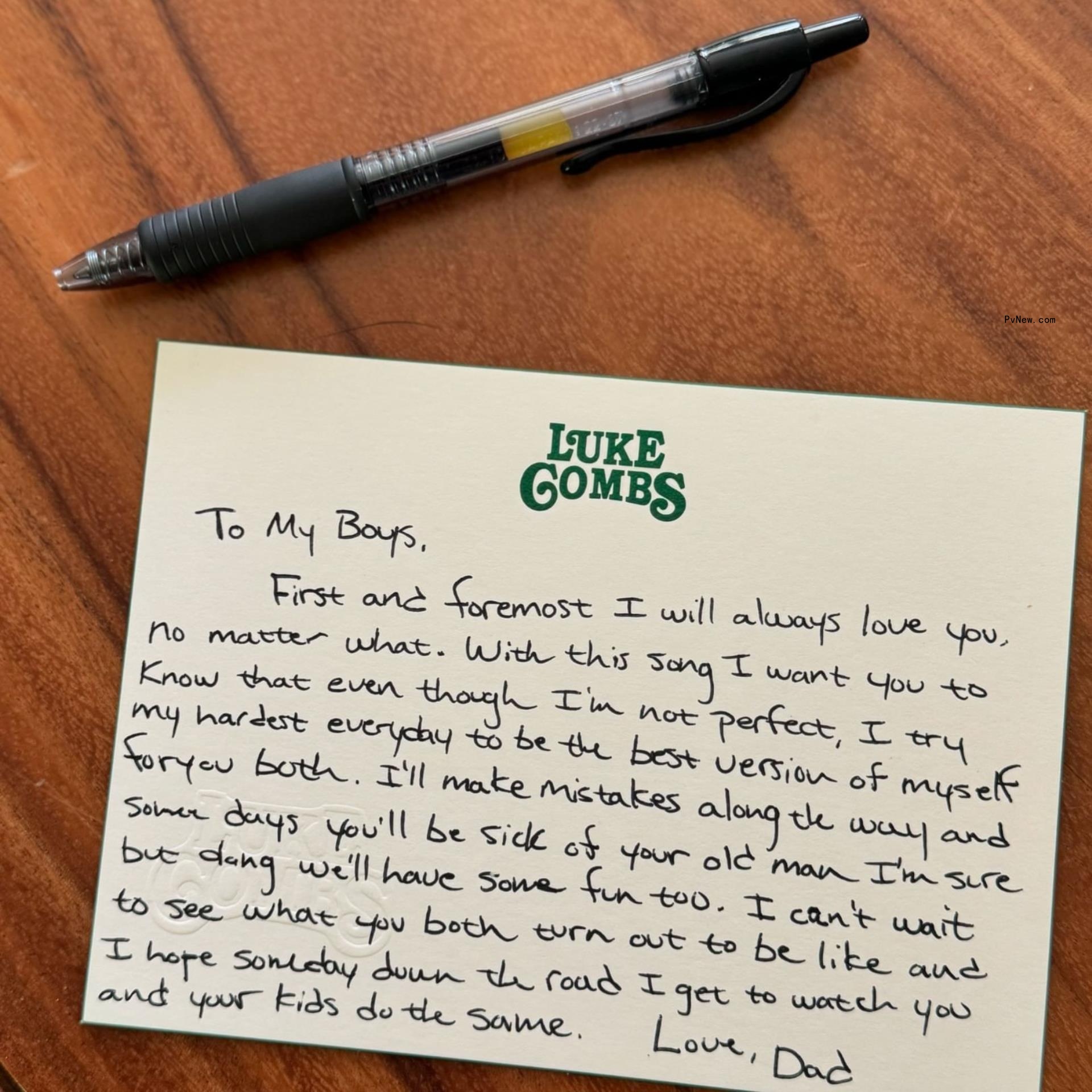 Luke Combs' note