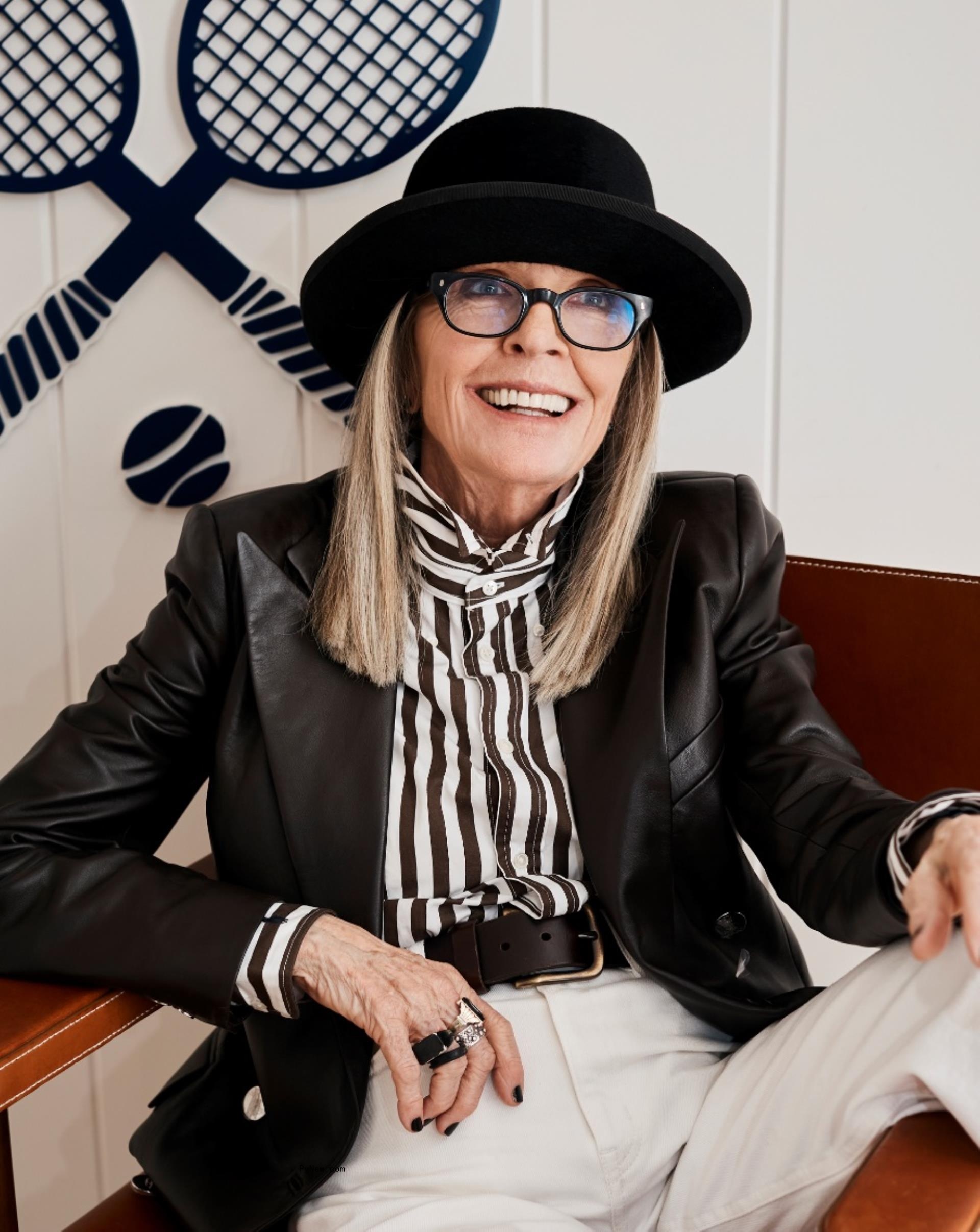 Diane Keaton wears Ralph Lauren at the US Open 2023 on Sept. 9.