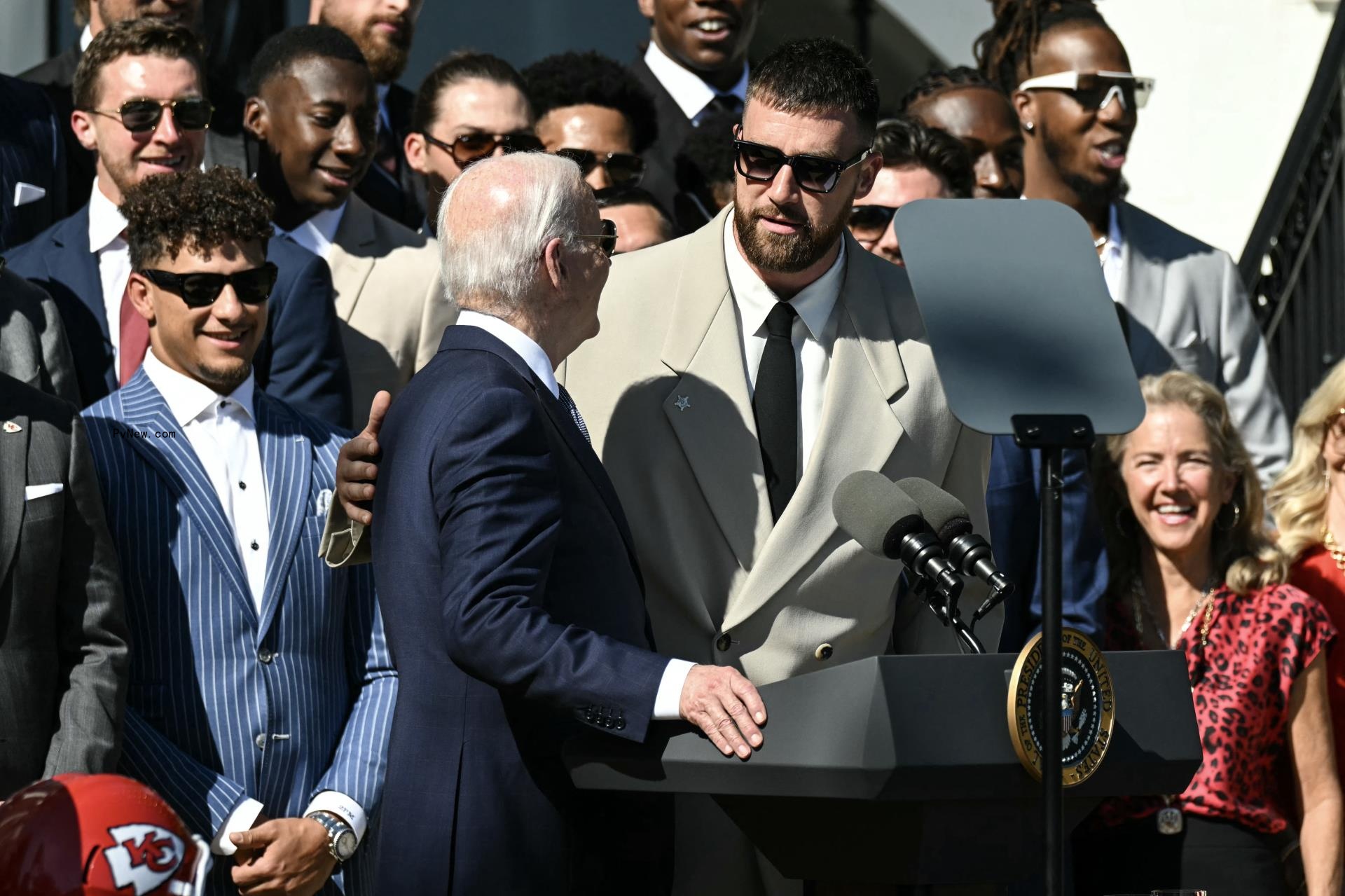 Travis Kelce and Joe Biden