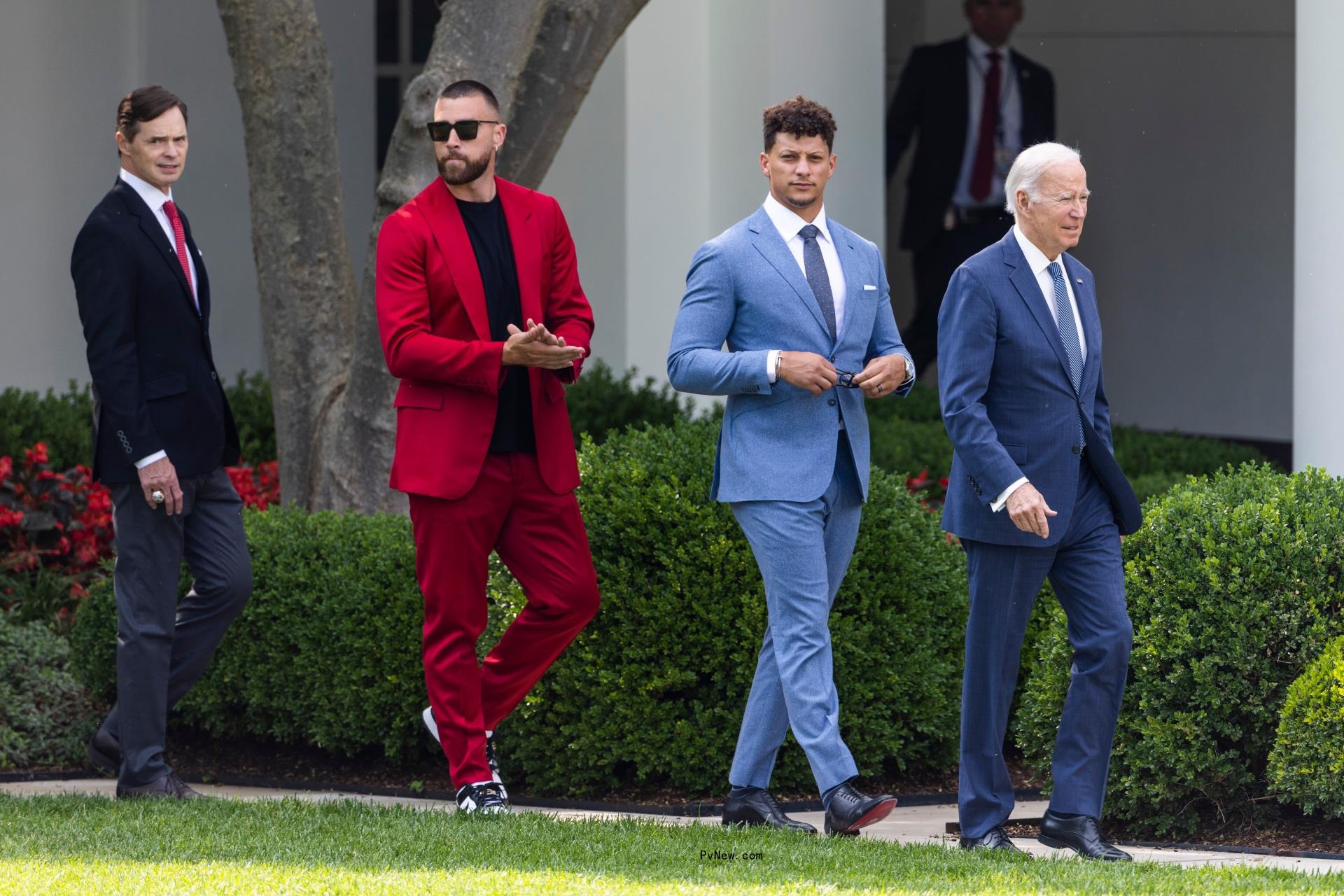 Travis Kelce Patrick Mahomes Joe Biden 2023