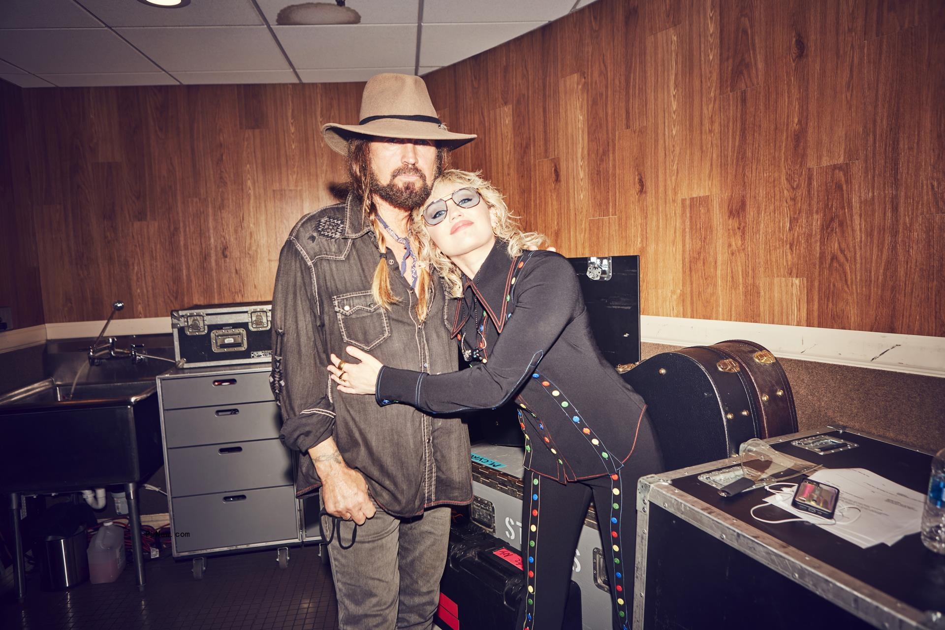Billy Ray Cyrus and Miley Cyrus 