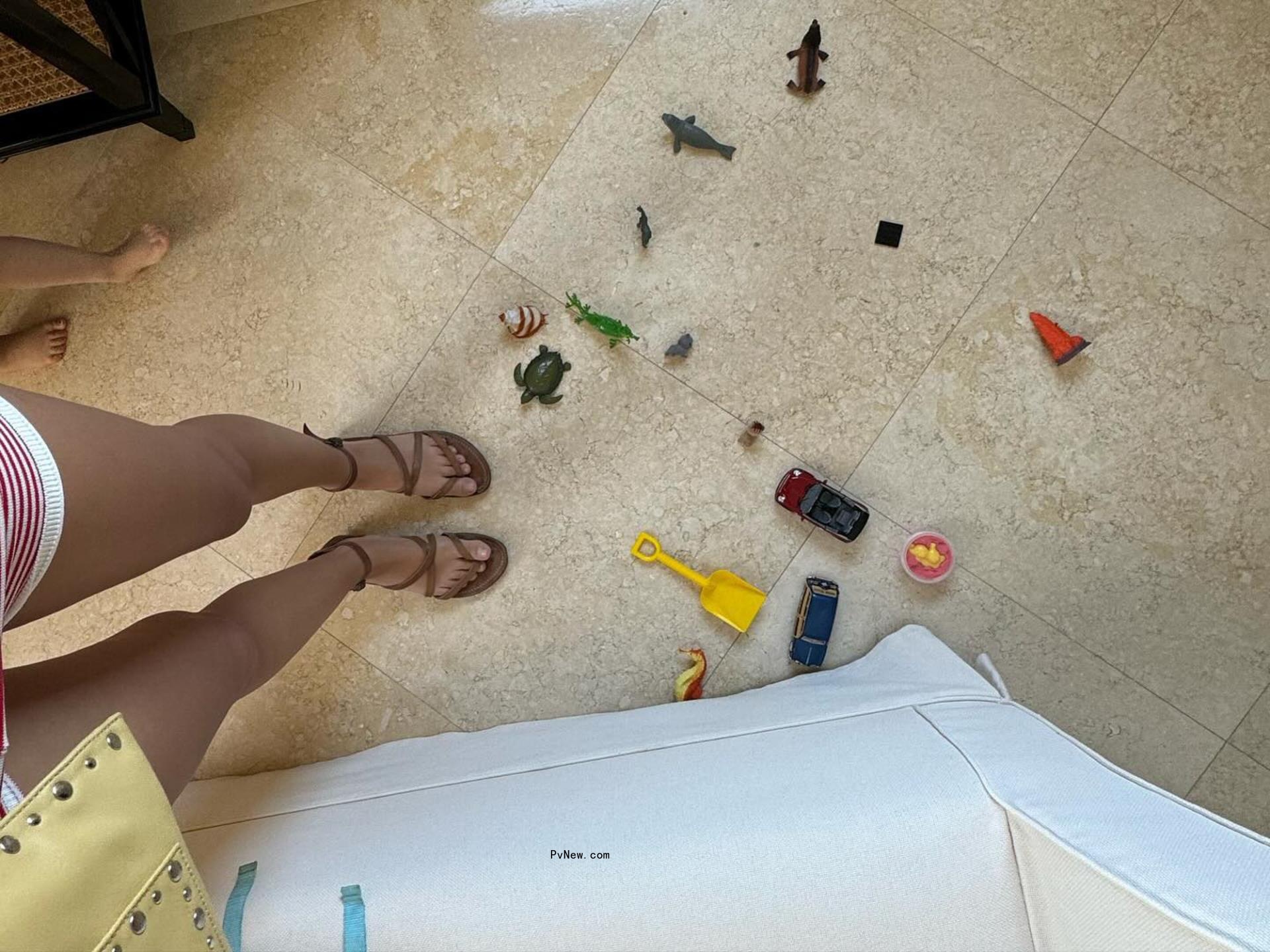 Emily Ratajkowski's feet and toys