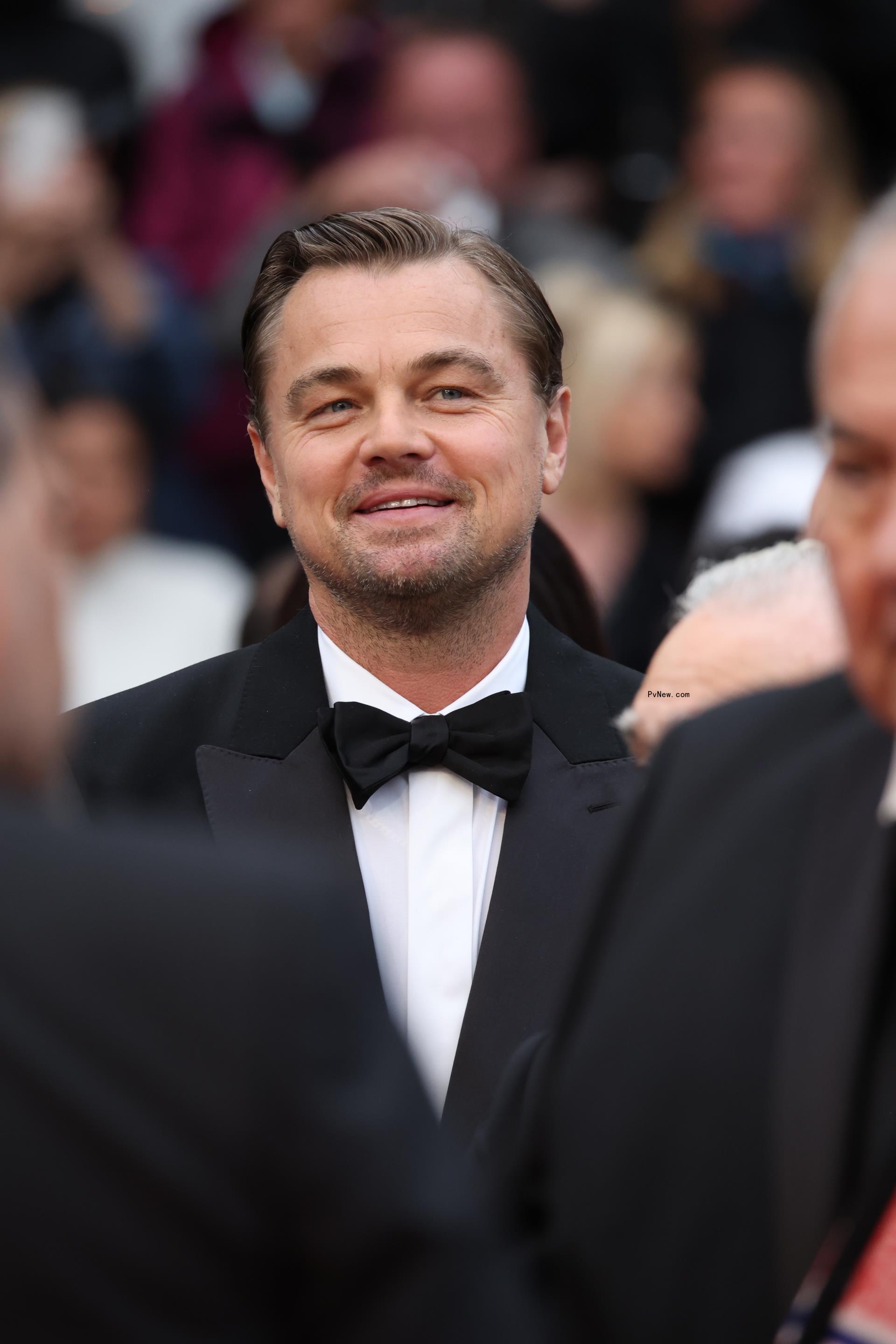 Leo<i></i>nardo DiCaprio on a red carpet in 2023. 