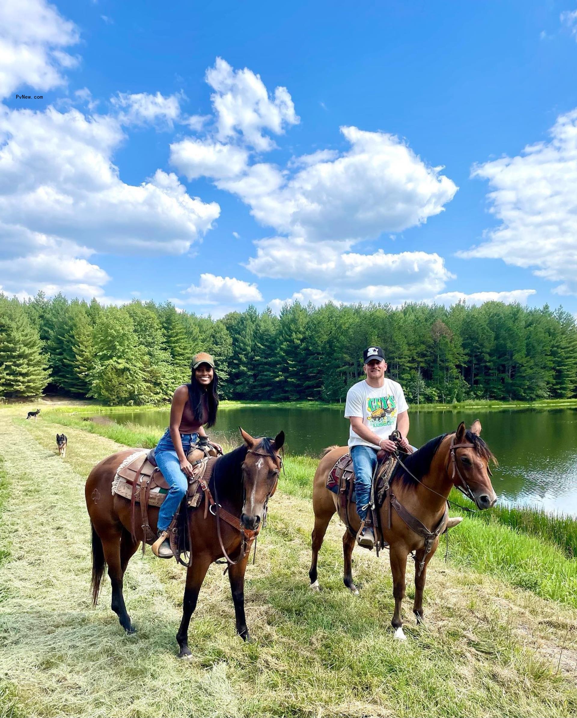 West Wilson and Ciara Miller riding a horse