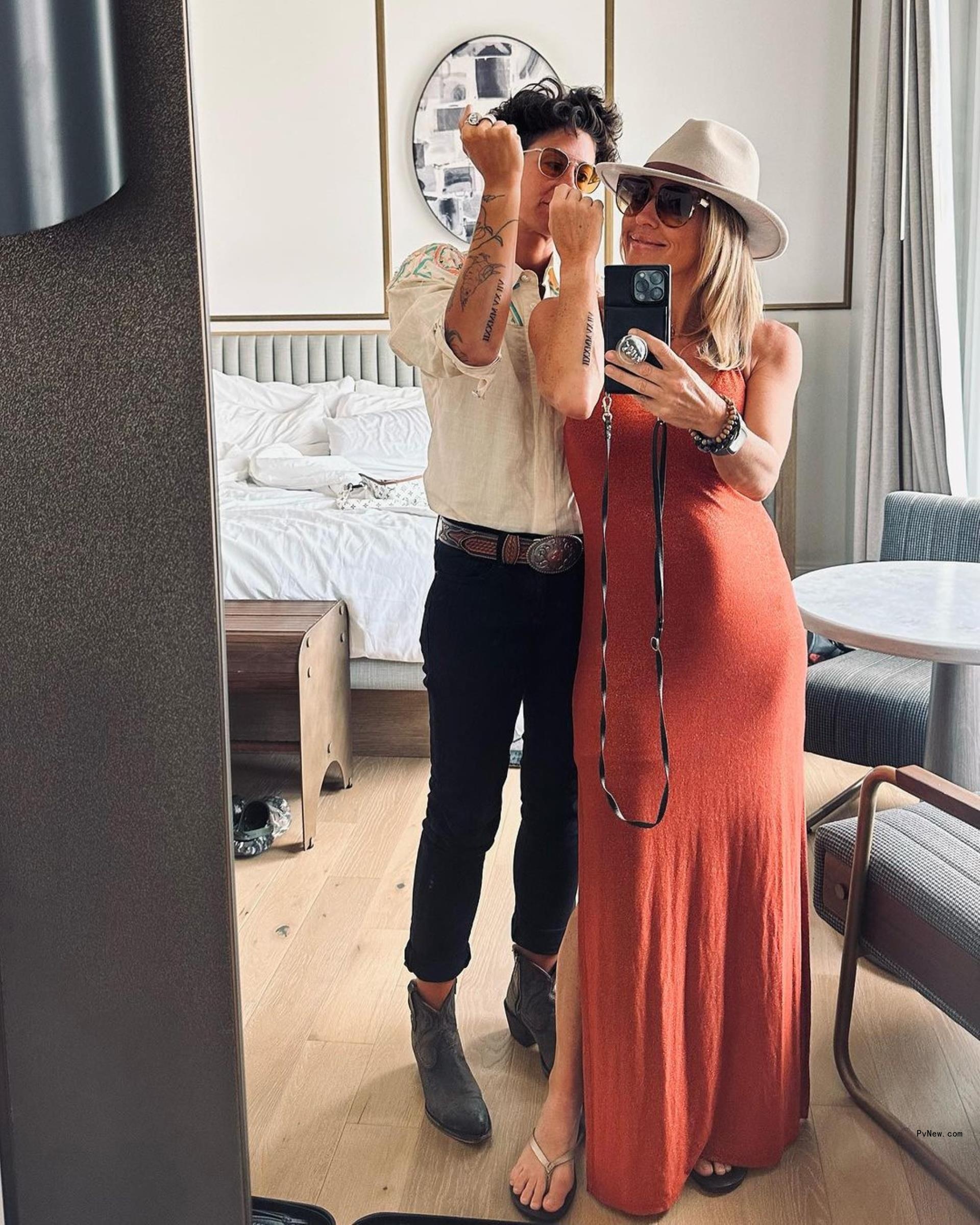 A mirror selfie of Braunwyn Windham-Burke and Jennifer Spinner.