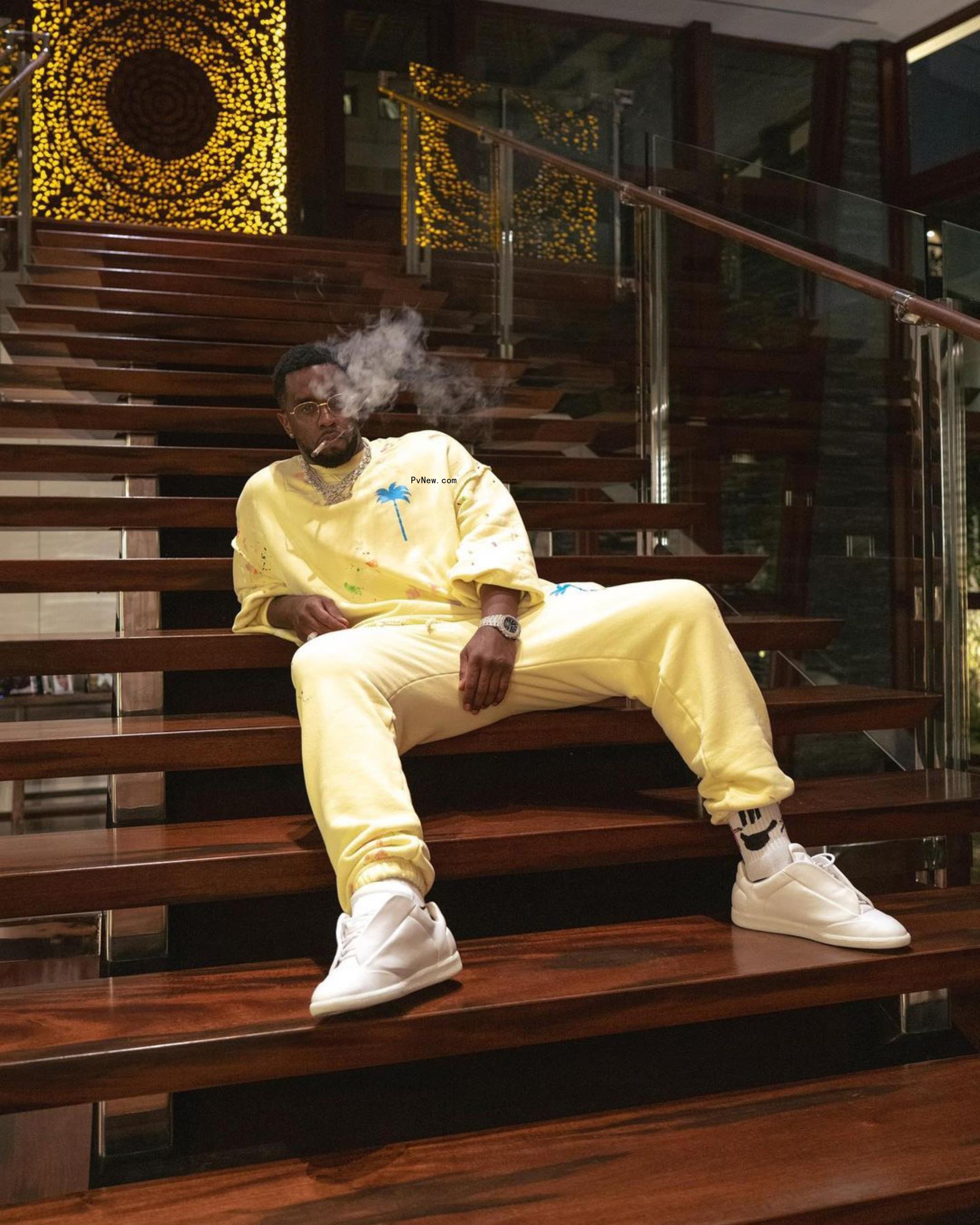 Sean Combs smoking.