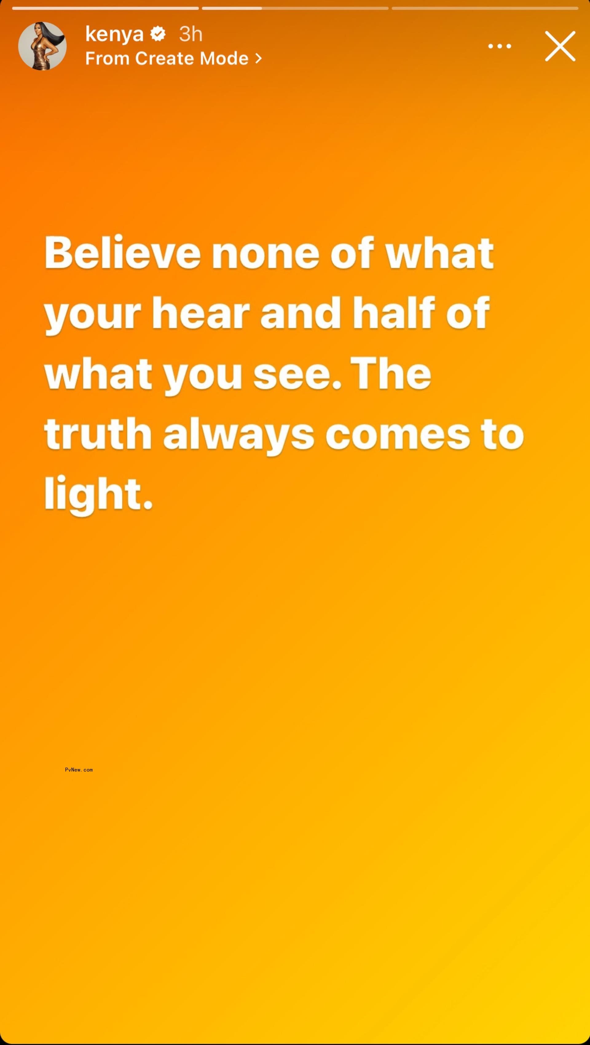 Kenya Moore's Instagram Story post.