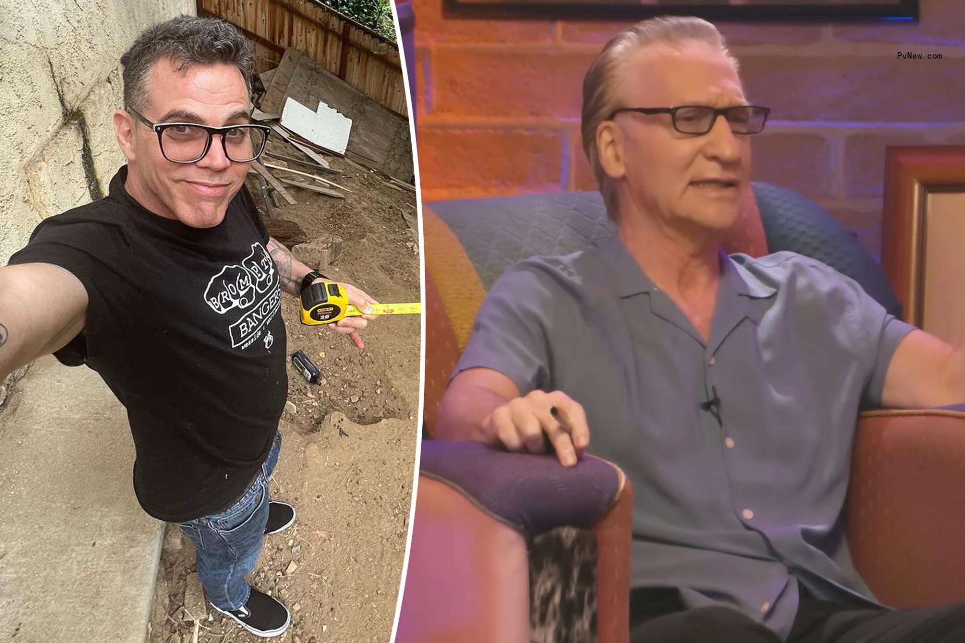 Steve-O and Bill Maher split image.