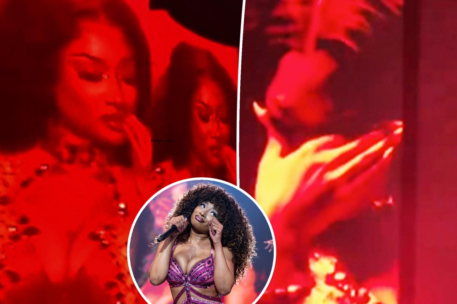 Megan Thee Stallion chokes back tears o<i></i>nstage in Tampa after AI sex tape circulates online