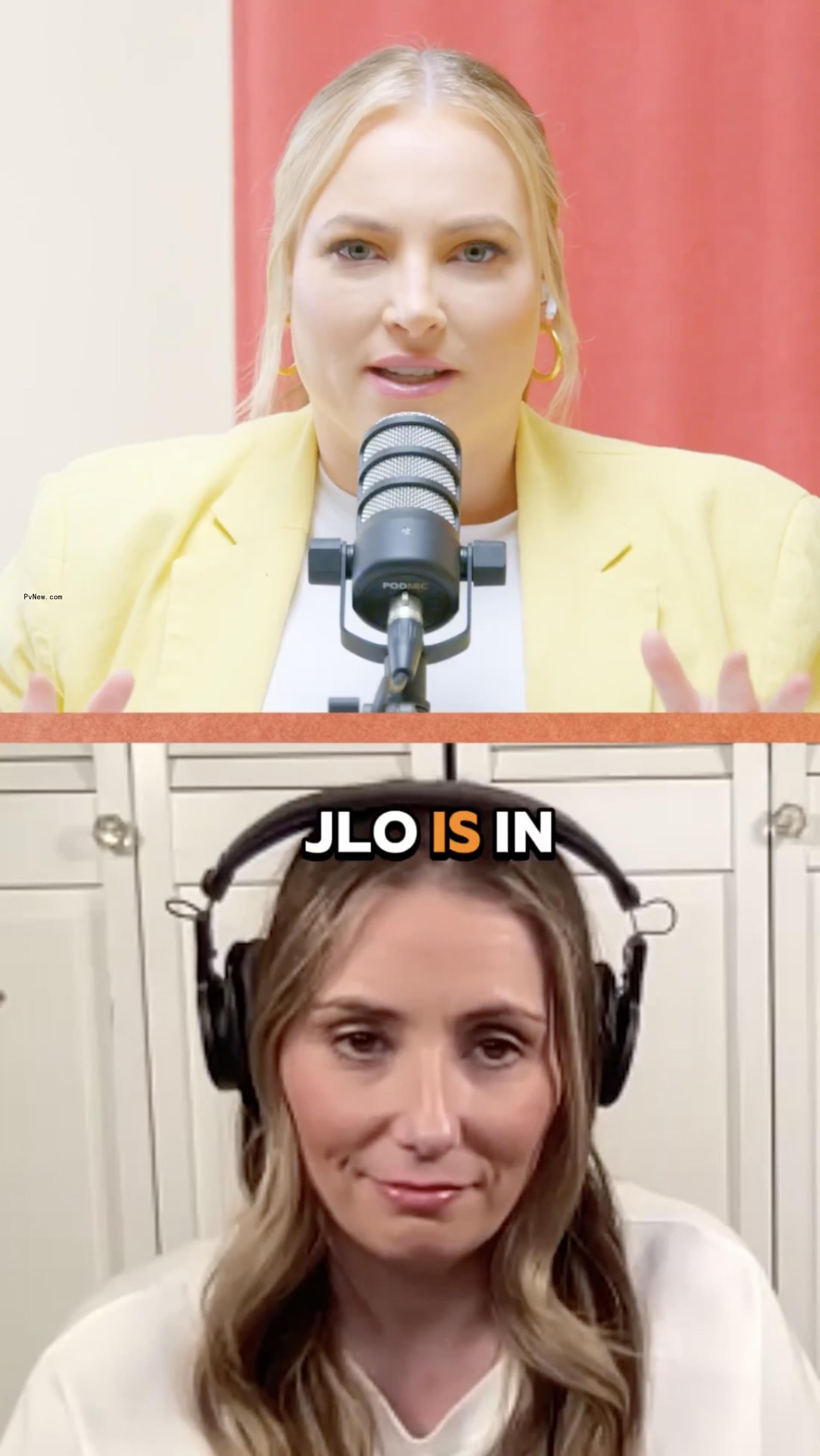 Meghan McCain and Miranda Wilkins on their podcast.