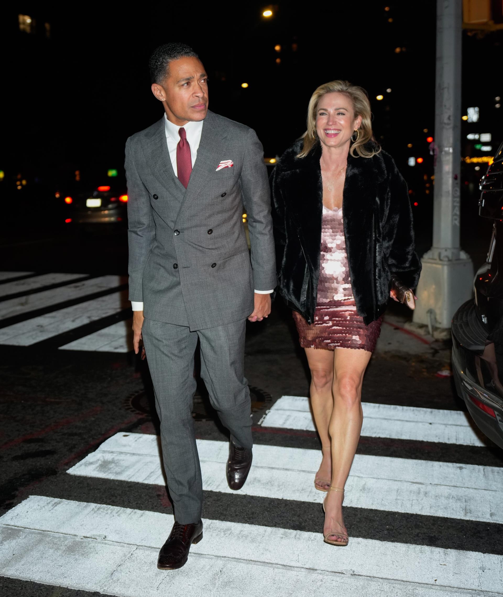 TJ Holmes and Amy Robach walking