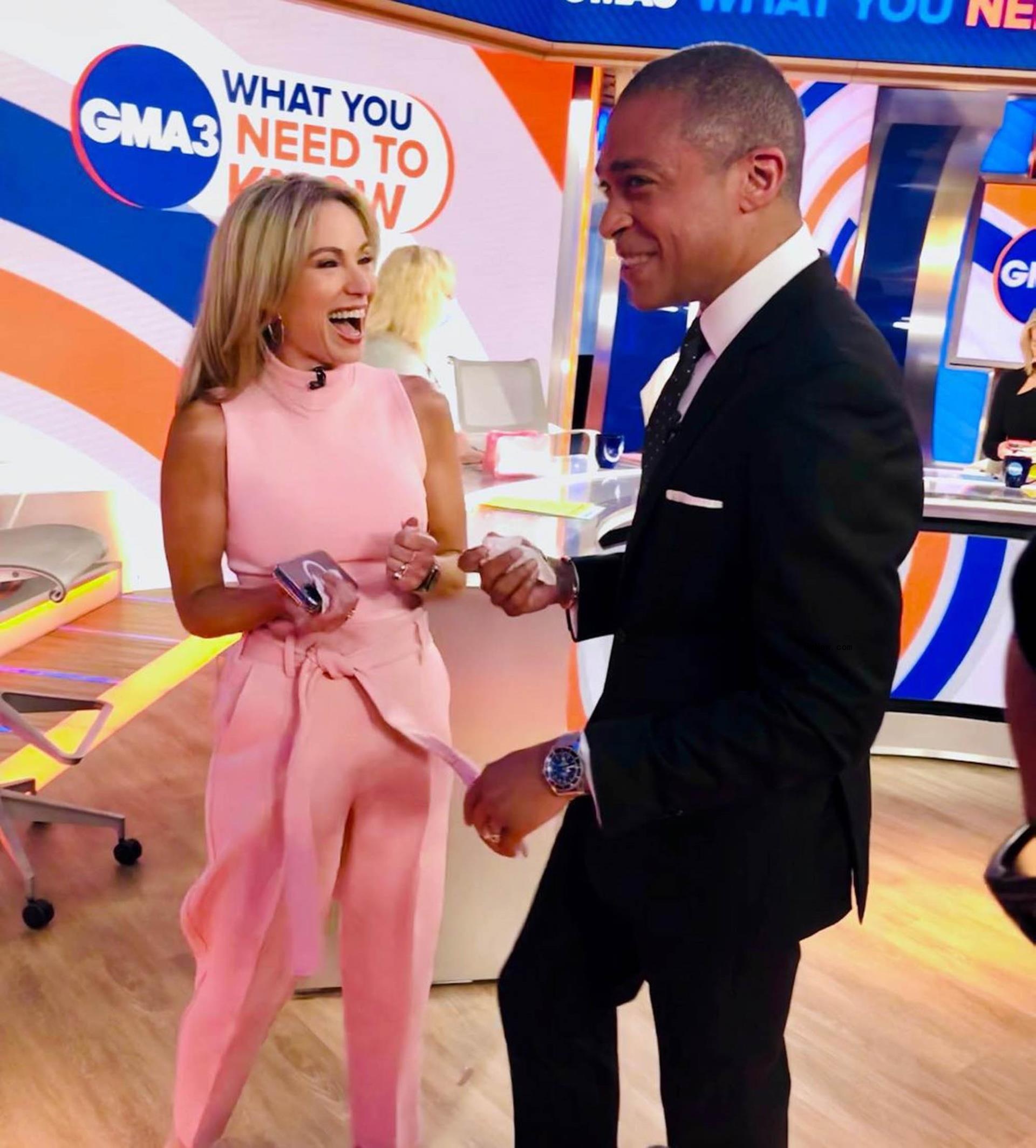 Amy Robach and TJ Holmes on 
