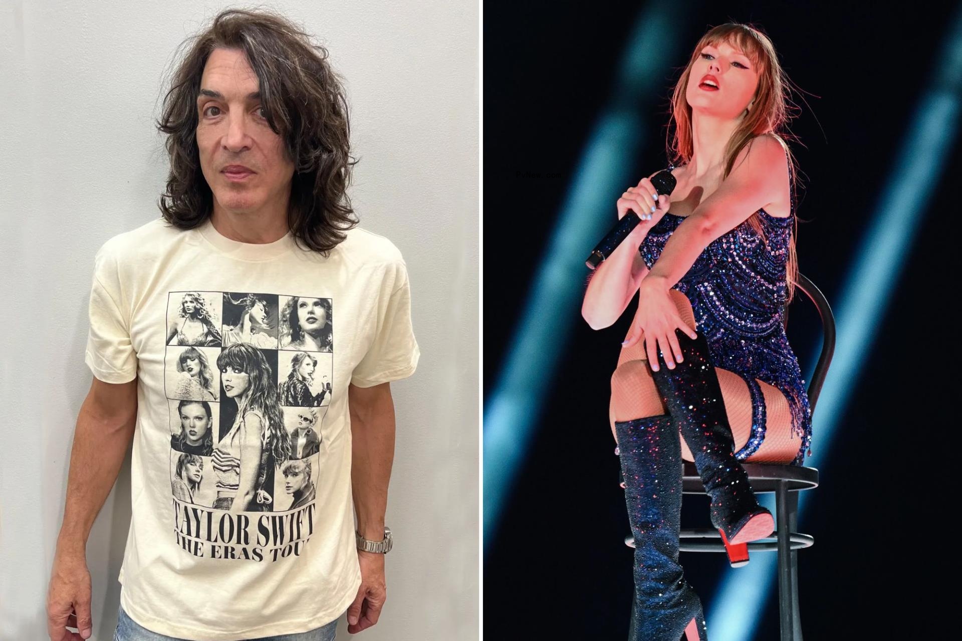 A photo of Paul Stanley and Taylor Swift