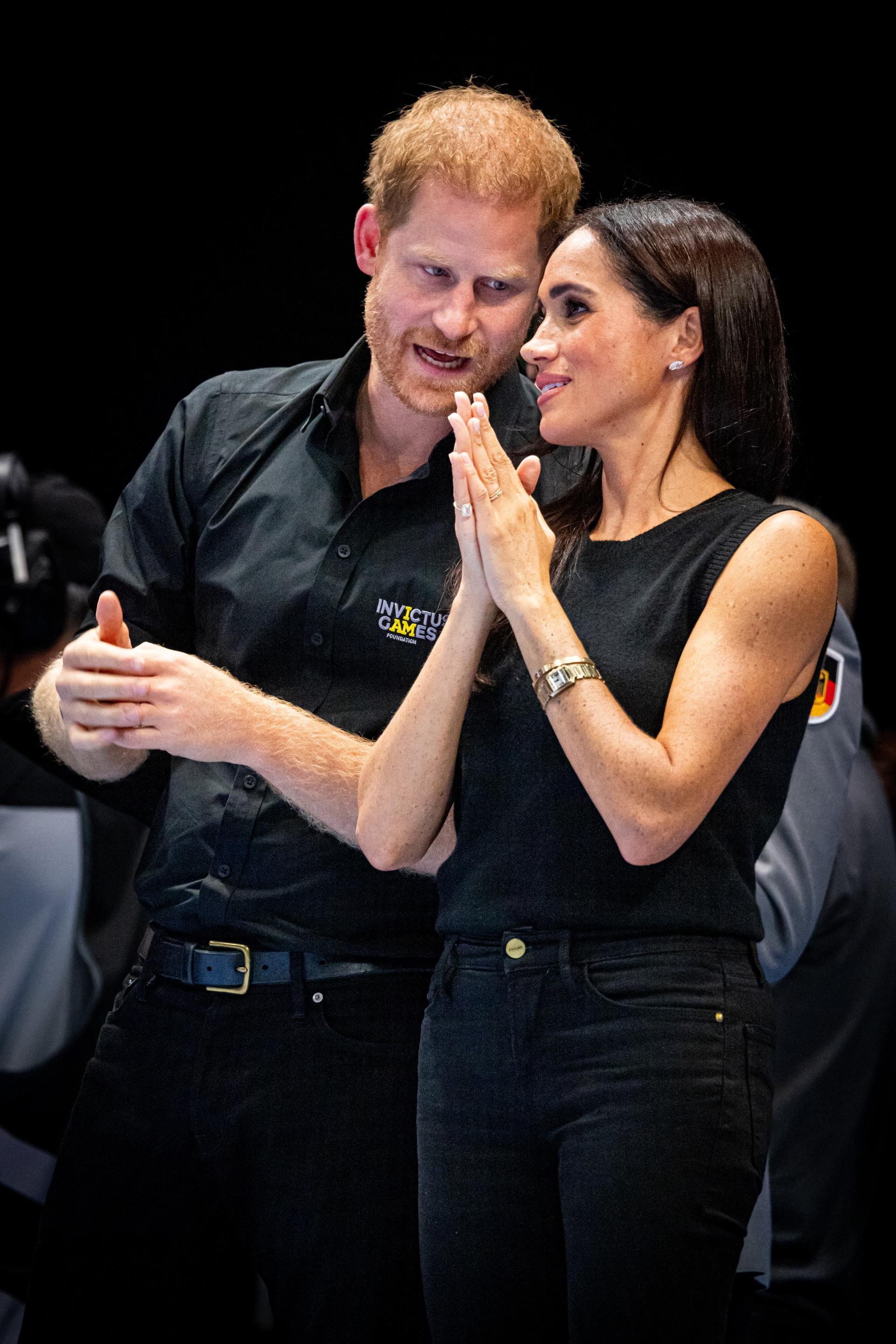 Prince Harry and Meghan Markle at the wheelchair basketball game in 2023.