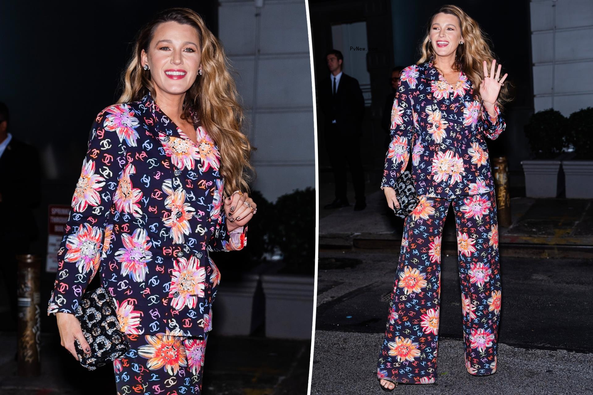 Fans poke fun at Blake Lively’s floral Chanel suit : ‘Thought she was in her PJs’