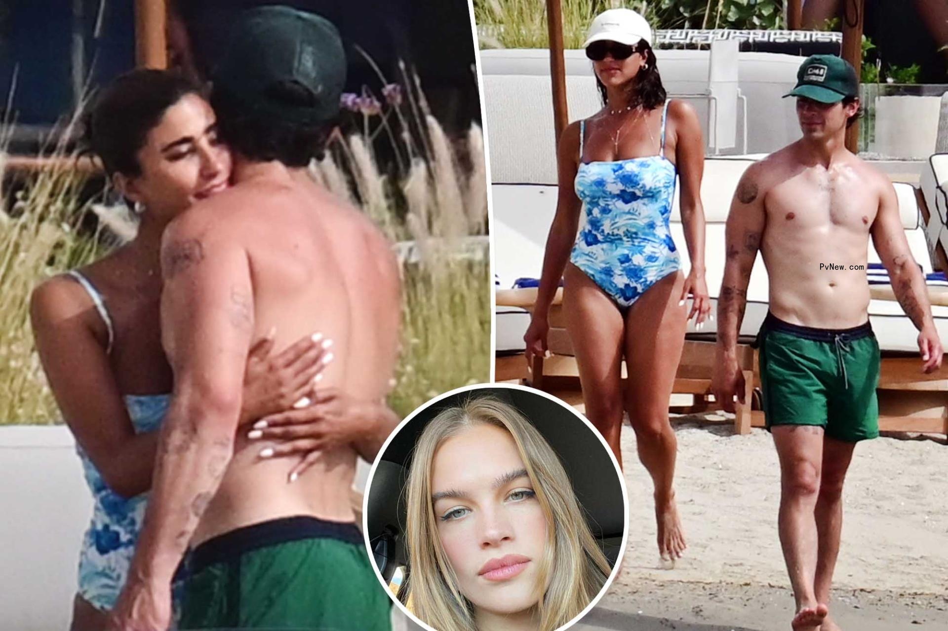 Shirtless Joe Jo<i></i>nas cozies up to actress Laila Abdallah in Greece after Stormi Bree breakup